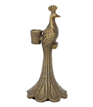 Cast Aluminum Peacock Shaped Taper Holder