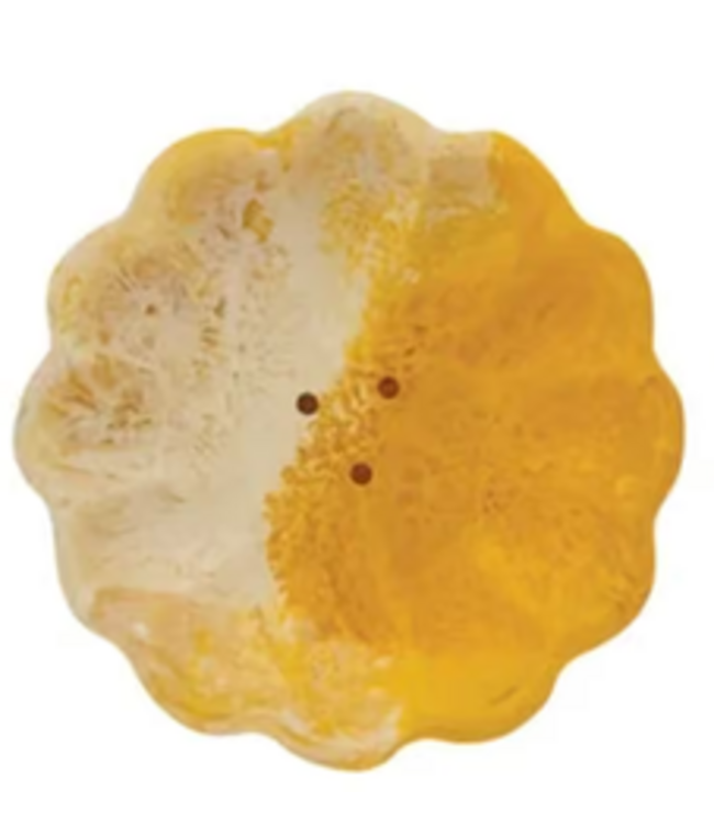 Round Marble Resin Flower Shaped Soap Dish
