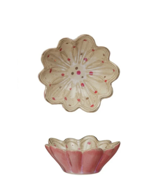 Decorative Stoneware Flower Shaped Dish