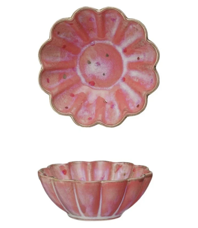 Decorative Stoneware Flower Shaped Dish