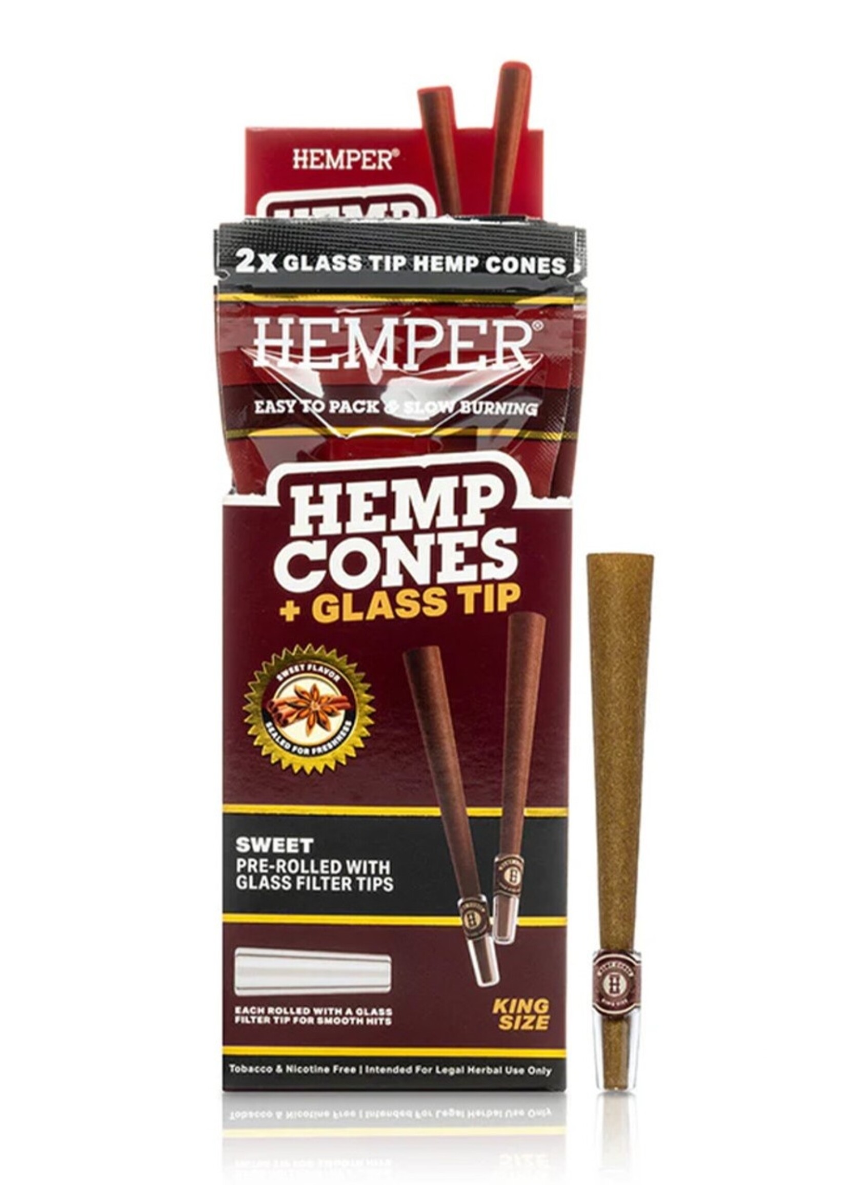Hemper HEMPER Hemp Rolls King Size Pre-Rolled With Glass Filter Tips