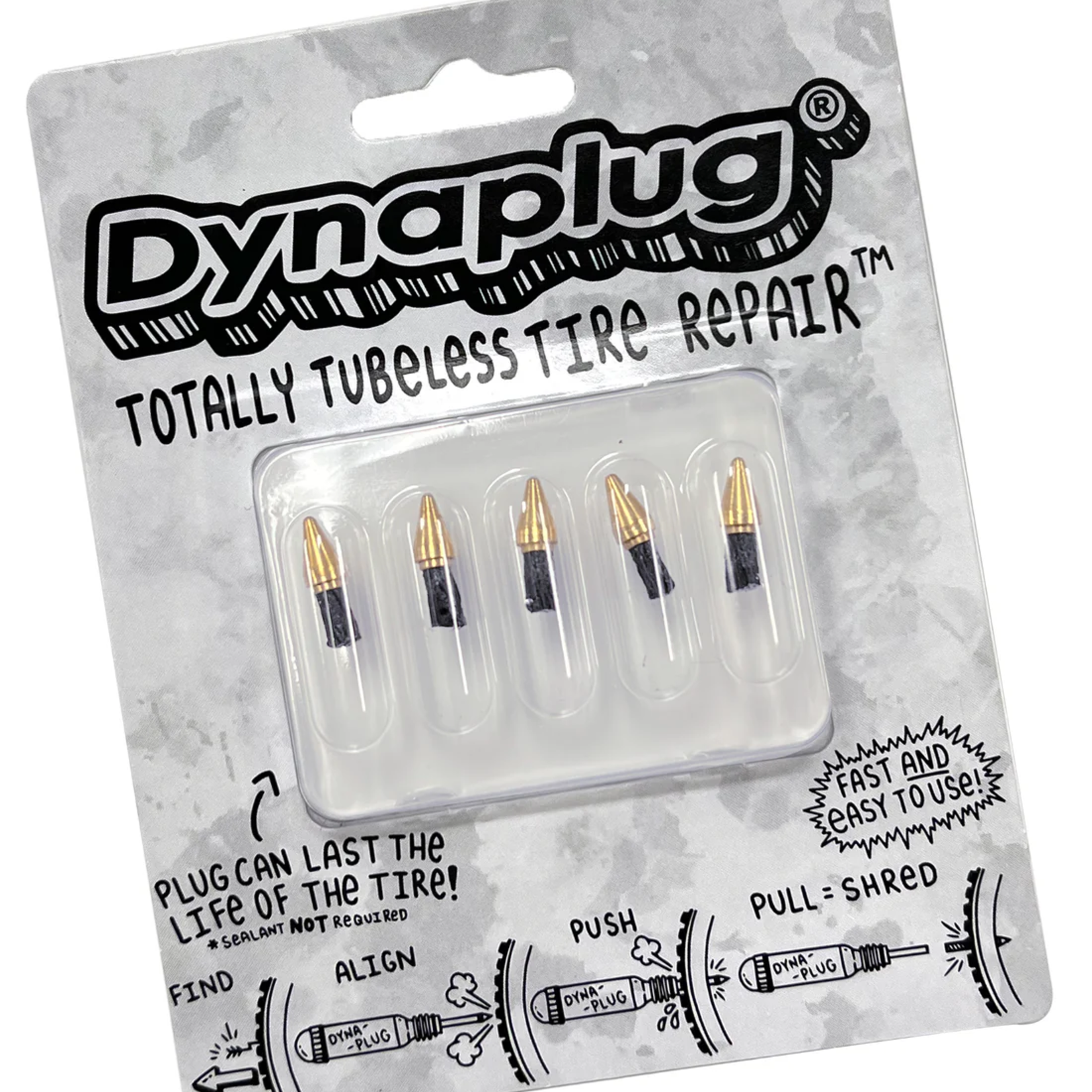 Dynaplug REPAIR PLUGS -- ROAD BIKE AIR TOOL - 5 PACK BRASS SOFT TIP, SHORTER PLUG TAIL FOR USE WITH DPA-1953 AIR TOOL