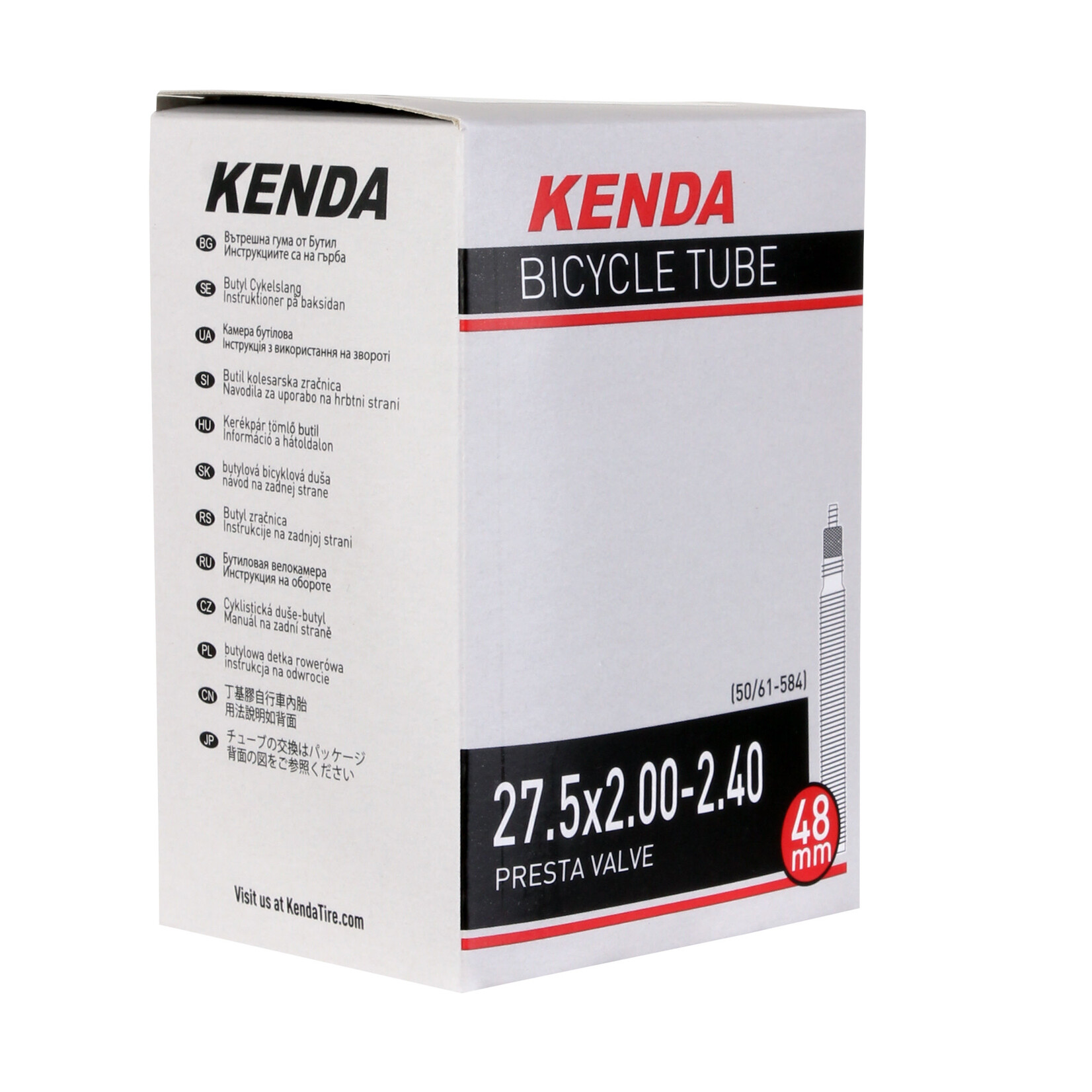 Kenda Kenda Butyl Tube, 27.5 (650b) x 2.0-2.4" PV/48mm