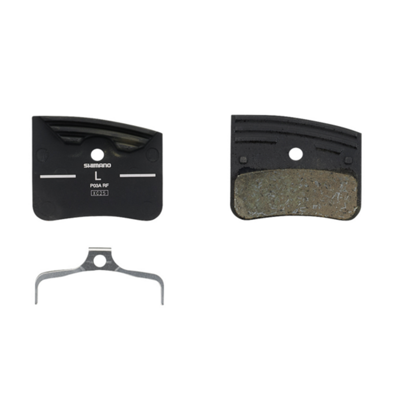 Shimano P03A-RF Disc Brake Pads and Springs - Resin Compound, Finned Aluminum Back Plate, One Pair