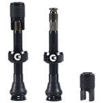 Clik TubelessValve Set, 40mm, Pair, Black