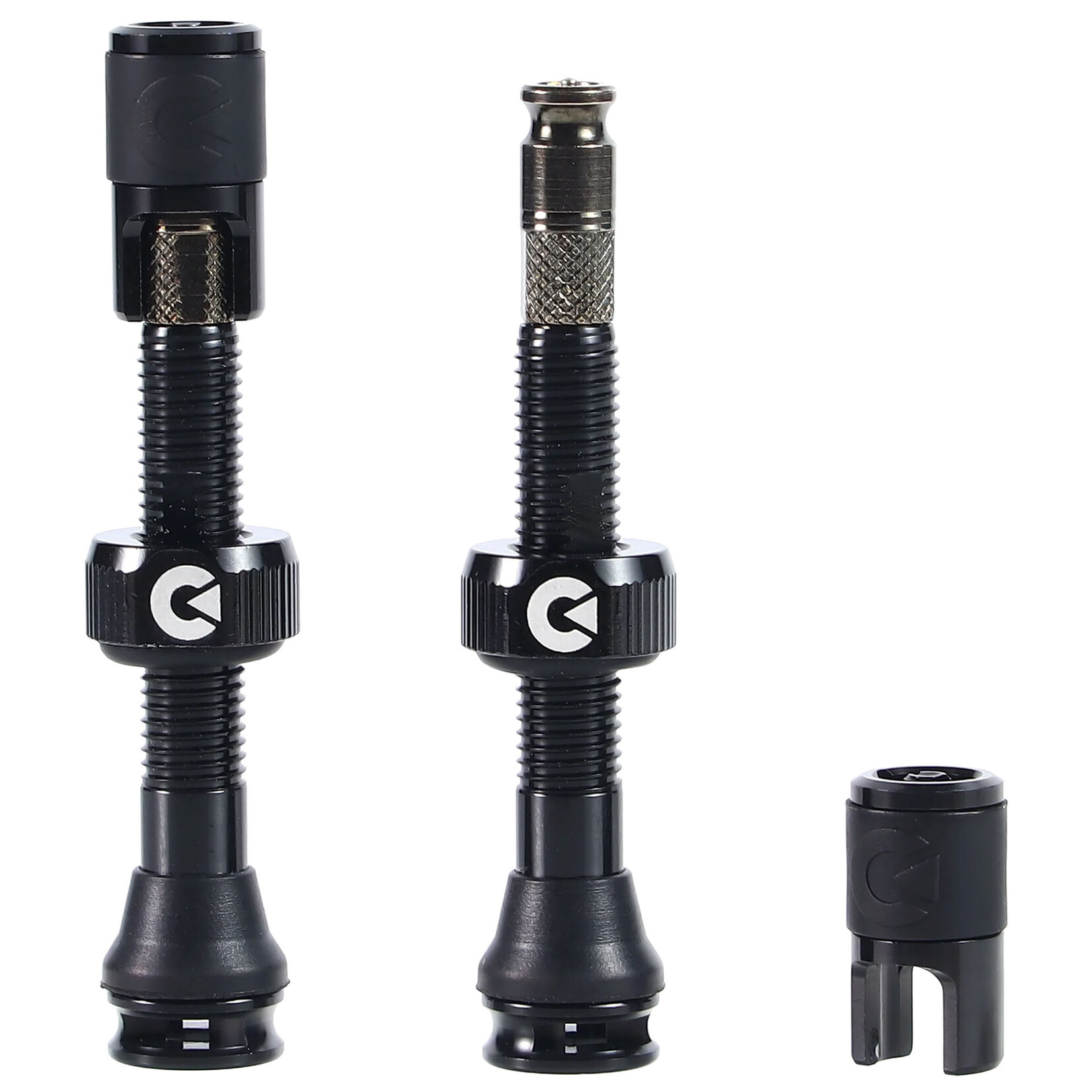 Clik TubelessValve Set, 40mm, Pair, Black
