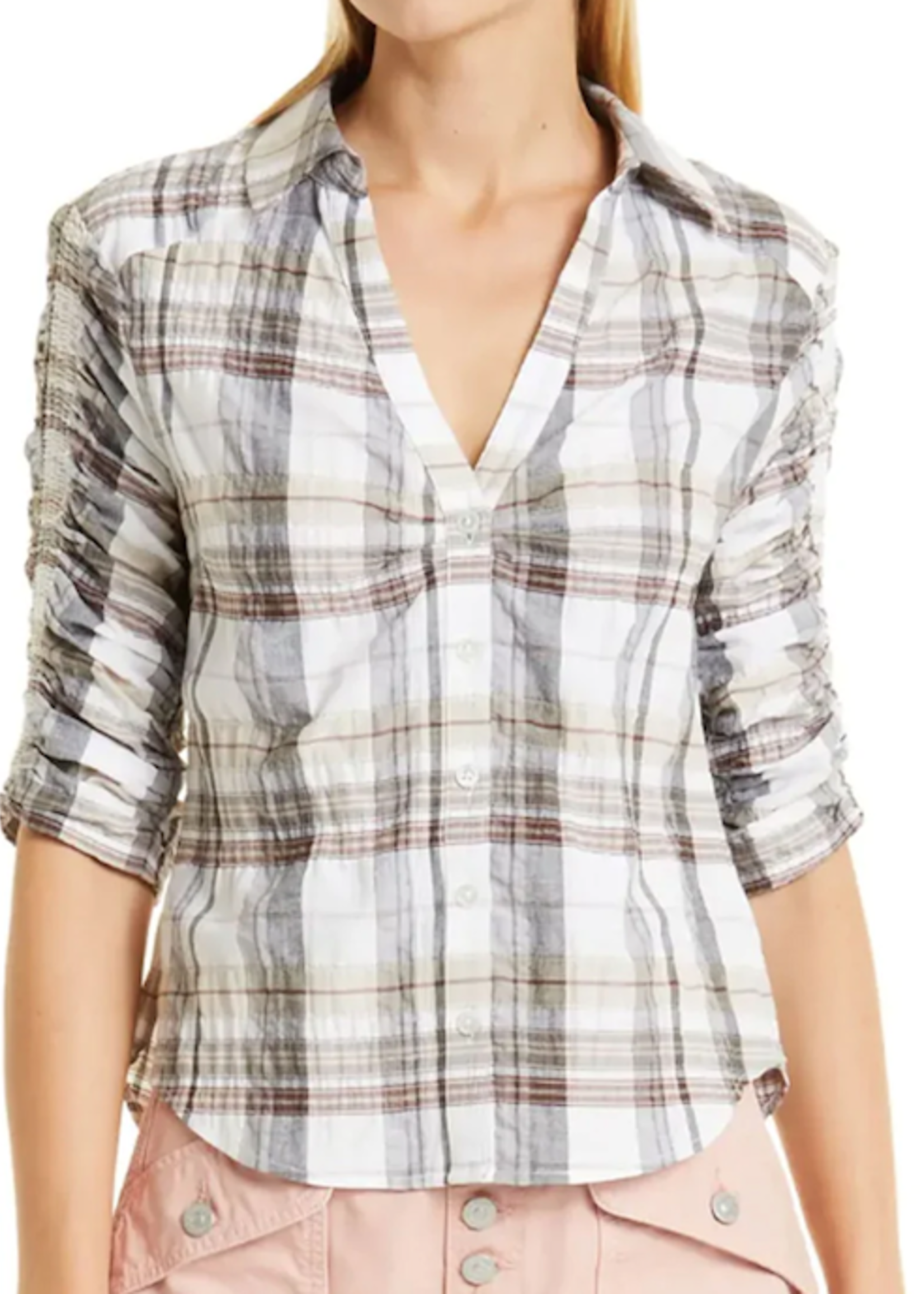 VB VB BLUSA PORTA SHIRT WHITE/CAMEL