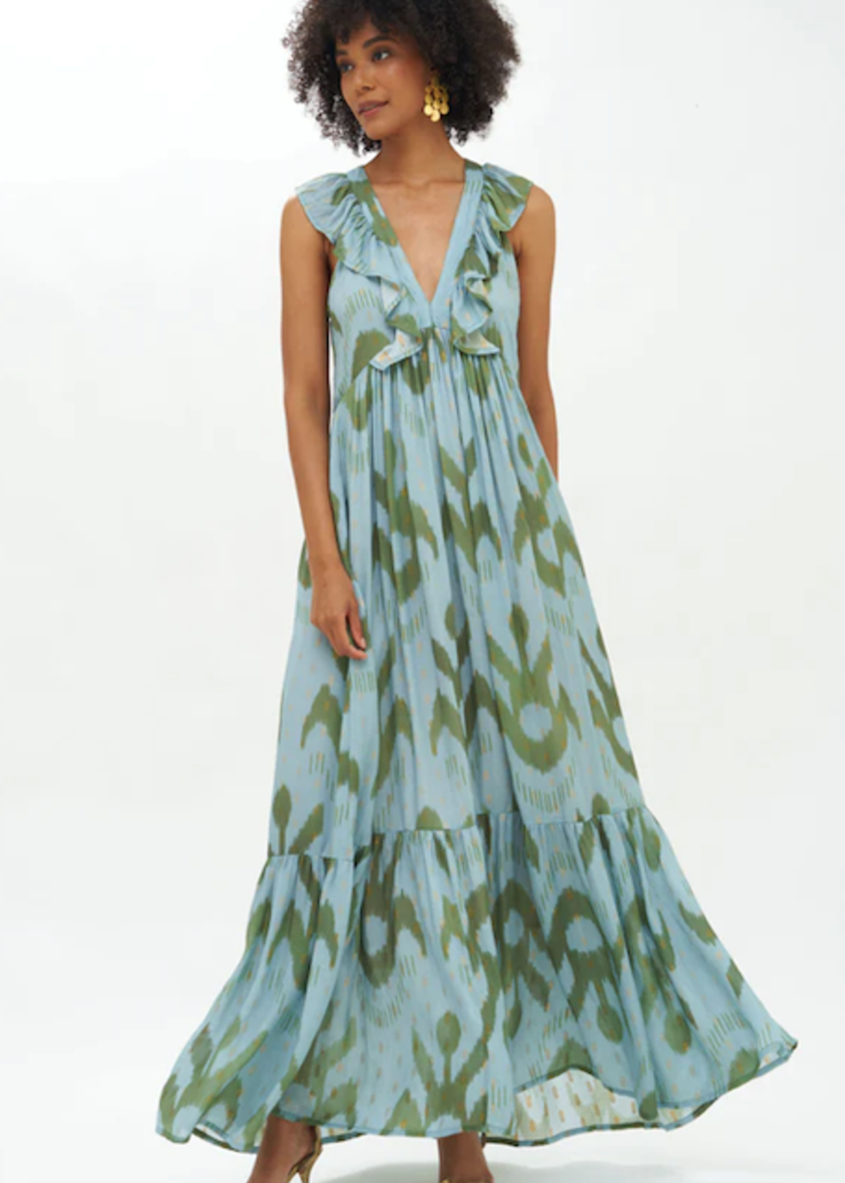 OLI OLI VESTIDO RUFFLE V-NECK CHITKA