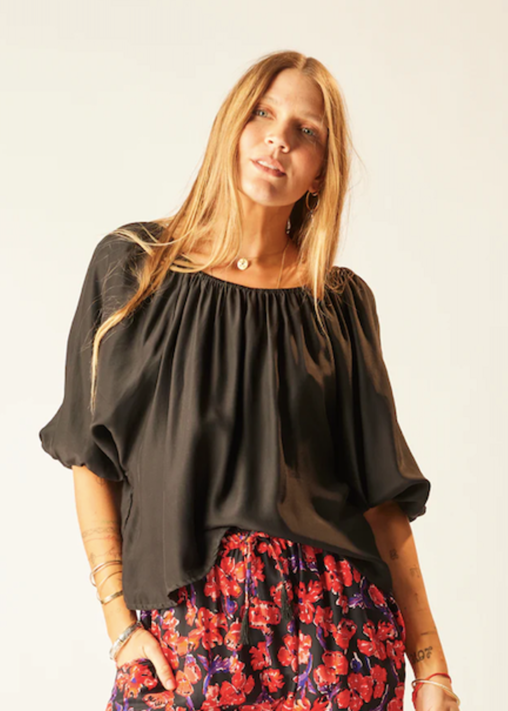 NAT NAT BLUSA ELLA BLACK SILK