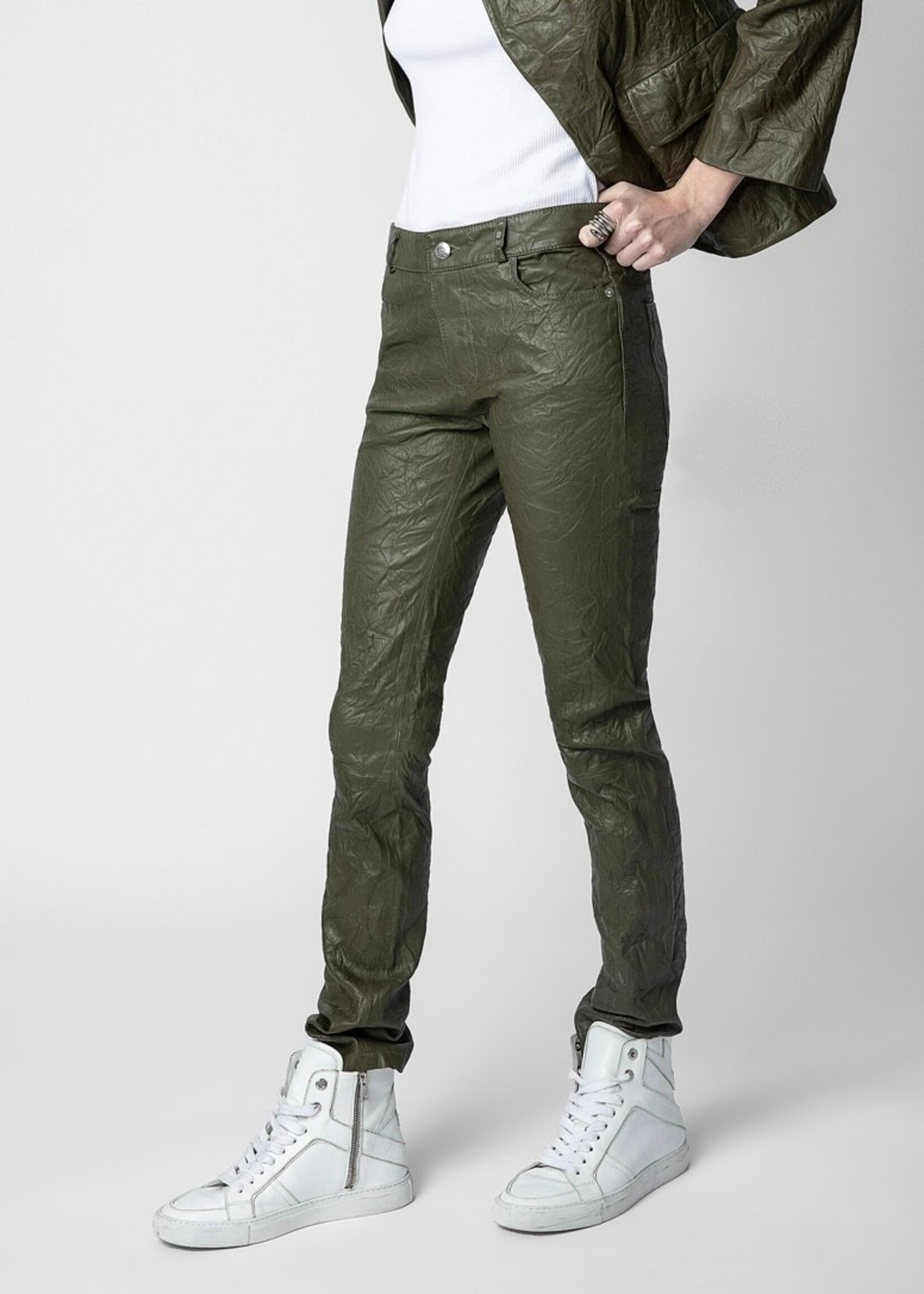 ZAD ZAD PANTALON PHLAME CUIR FROISSE