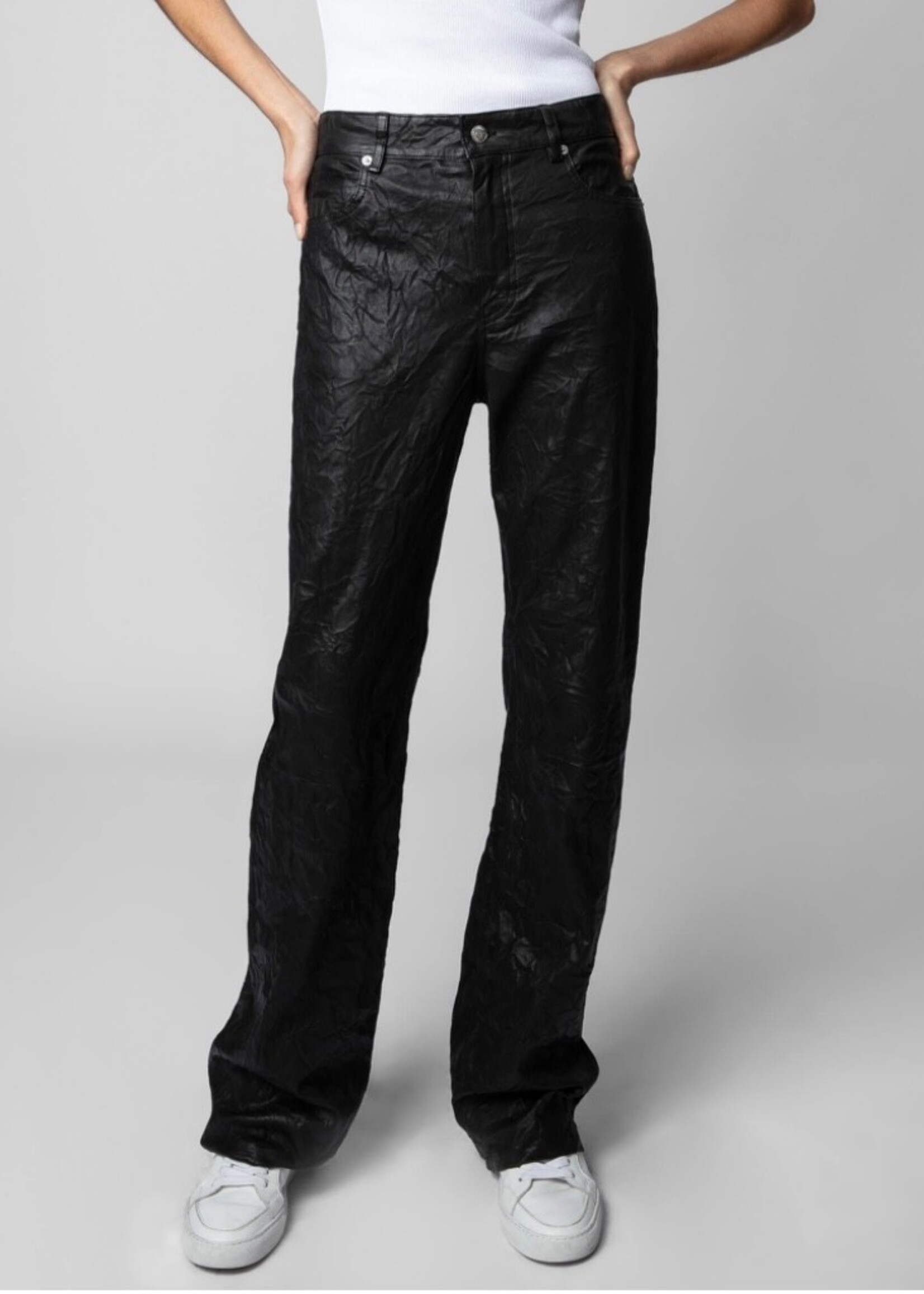ZAD ZAD PANTALON EVY CUIR FROISSE