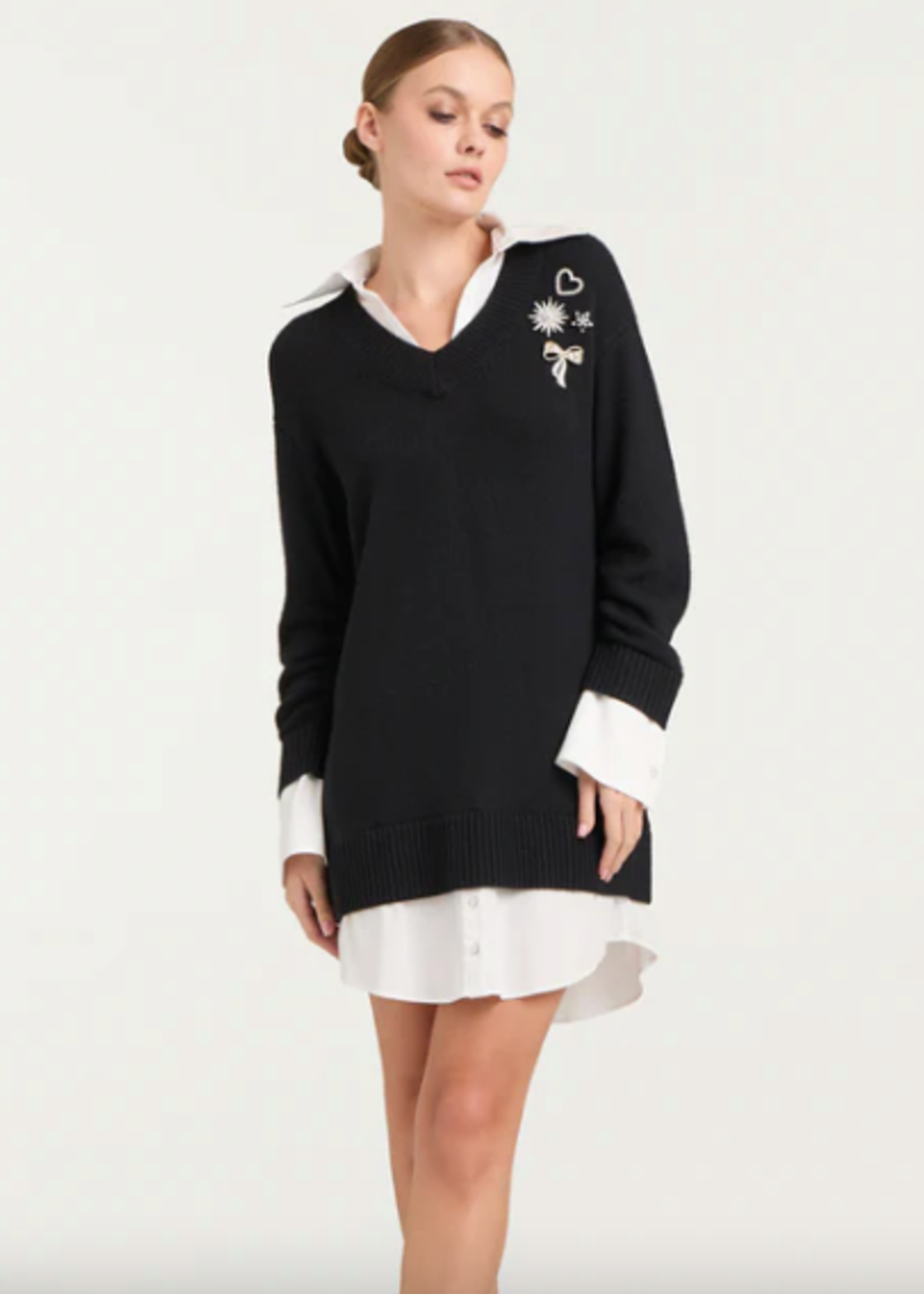 CINQ CINQ VESTIDO SATINA COLLAR