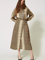 TW TW FALDA MIDI SATIN LIZARD