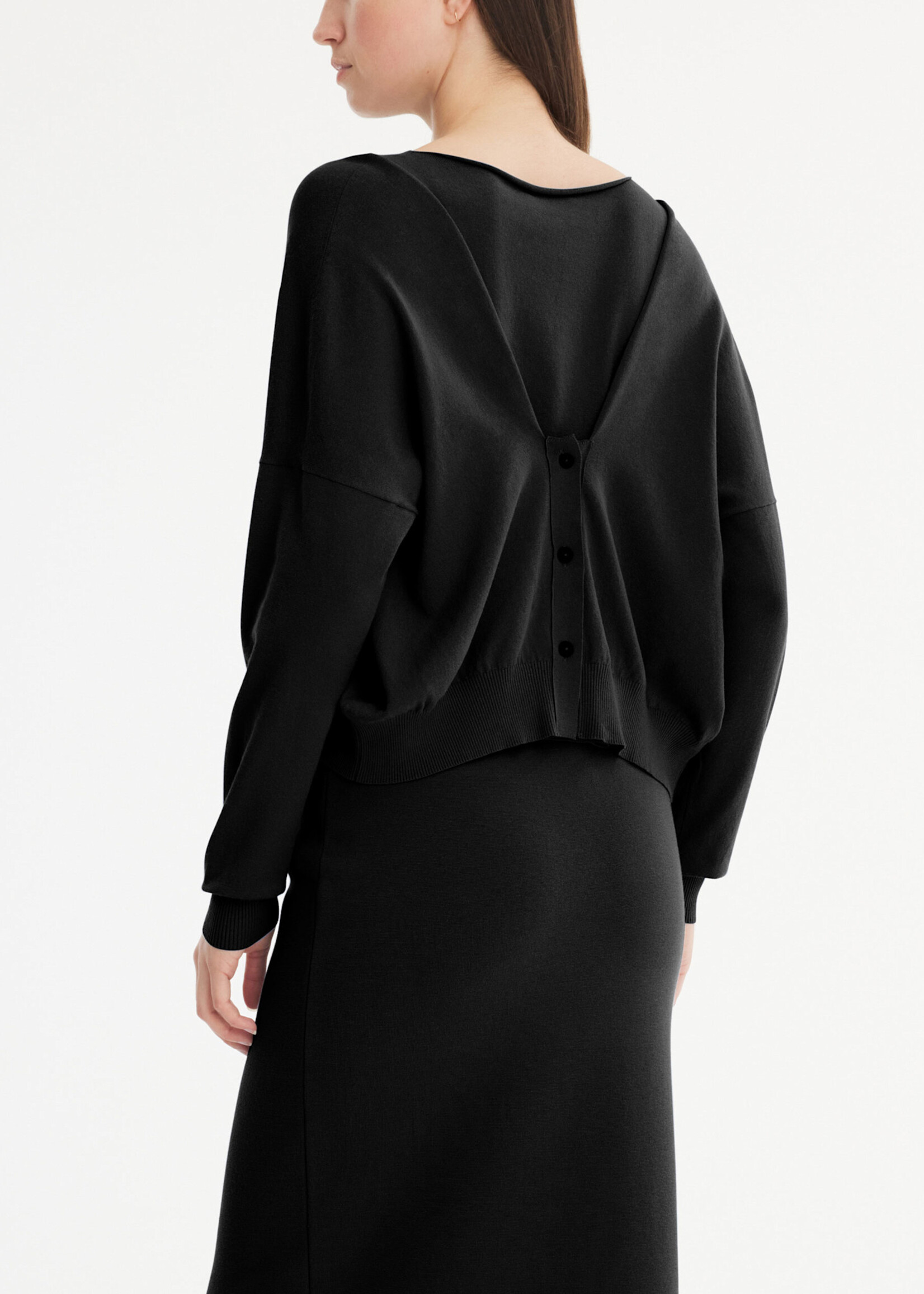 SP SP SWEATER CROP BACK BUTTONS