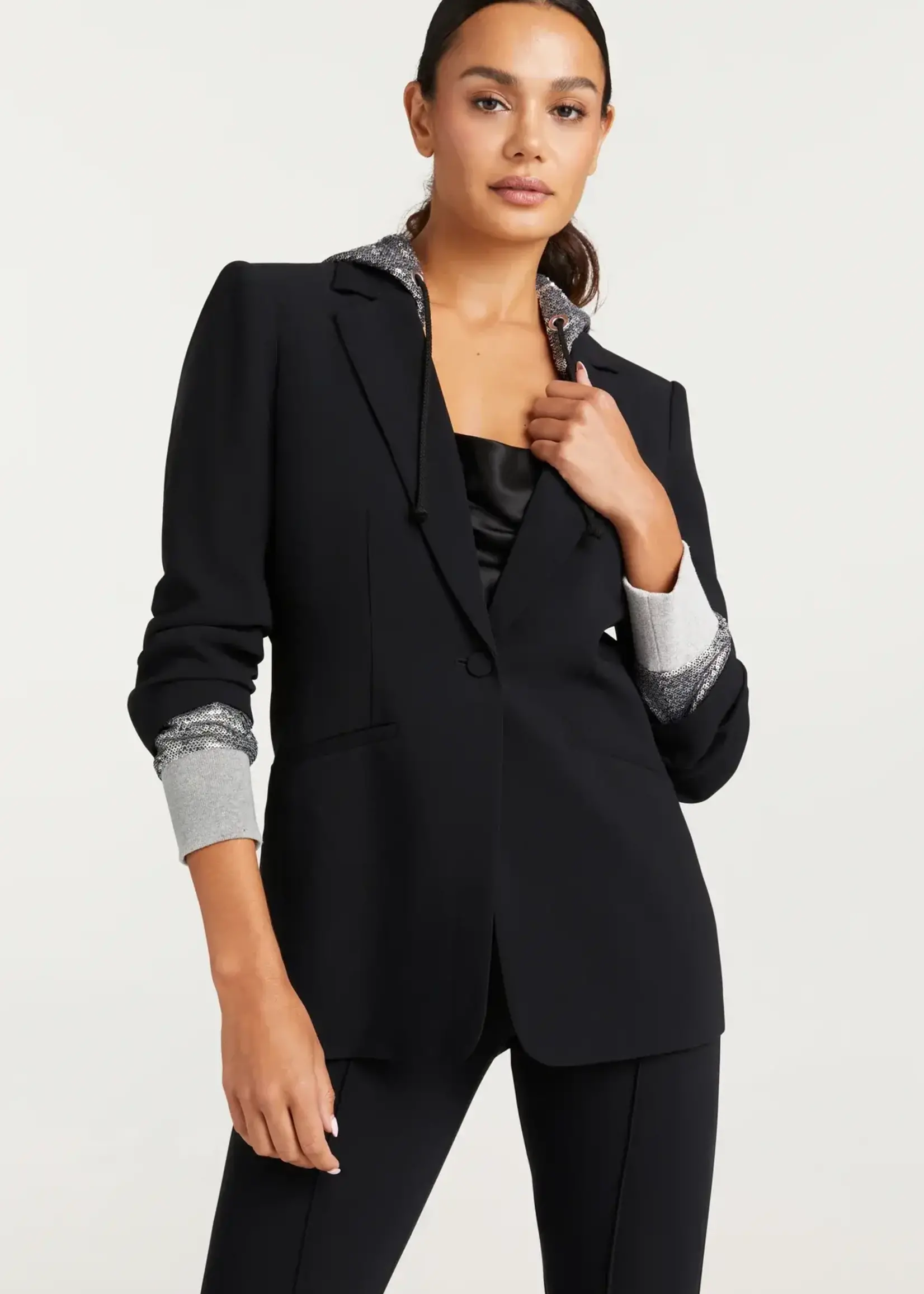 CINQ CINQ SACO SEQUIN HOODED KHLOE