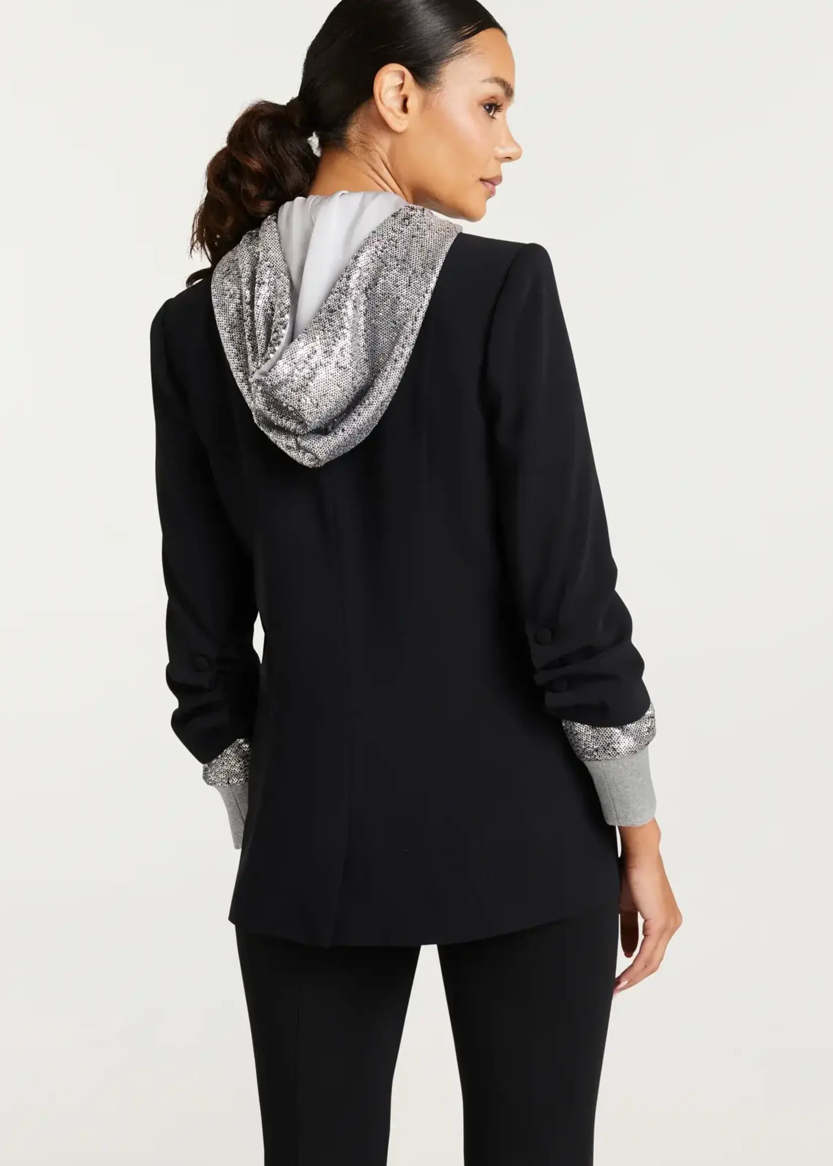 CINQ CINQ SACO SEQUIN HOODED KHLOE