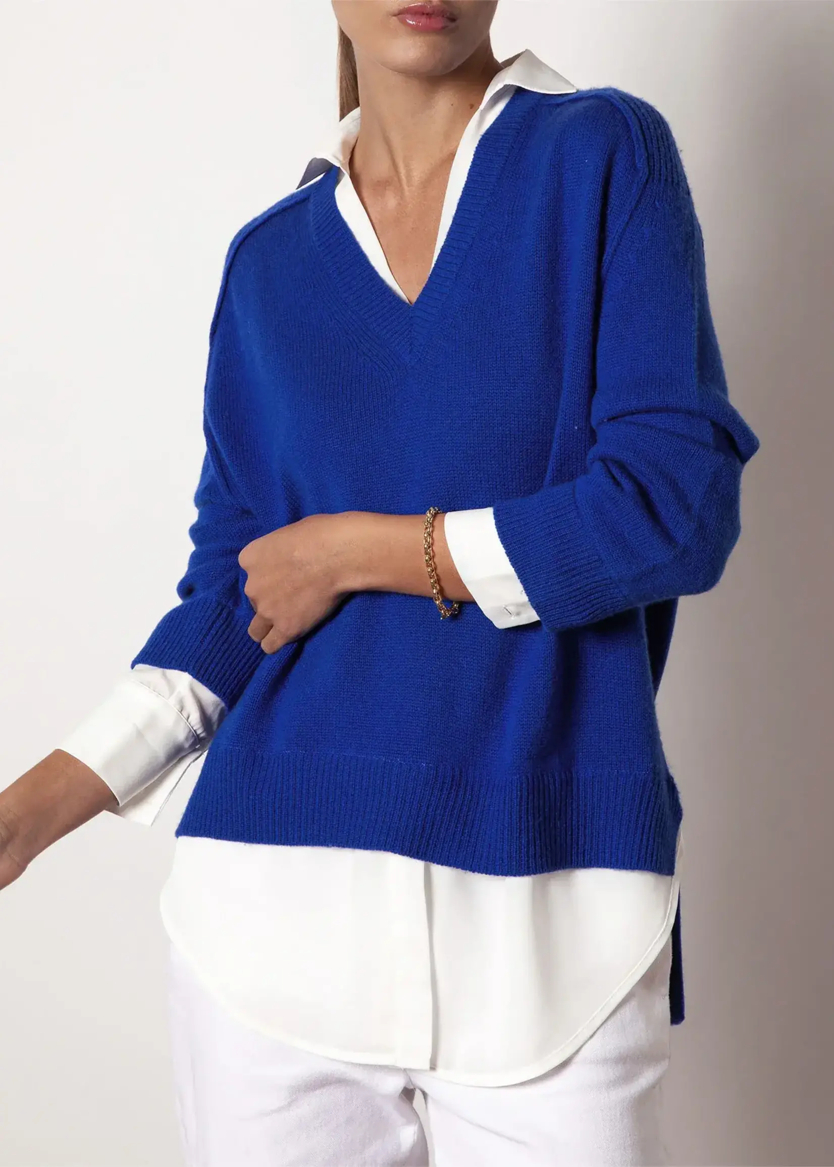 BW BW SWEATER V-NECK LAYERED