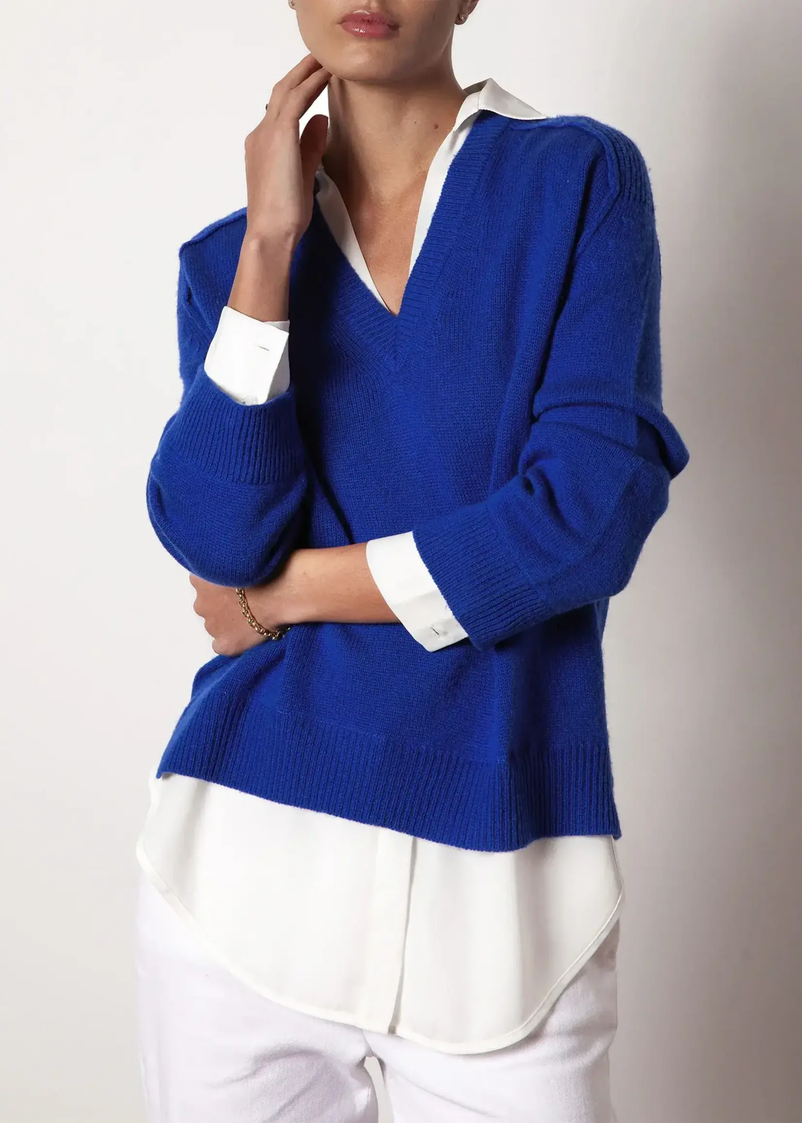 BW BW SWEATER V-NECK LAYERED