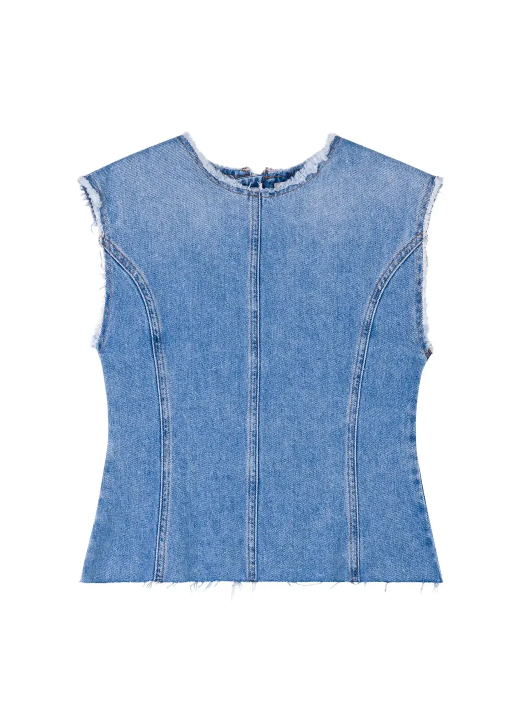 TE TE TOP LIGHT-WASH DENIM
