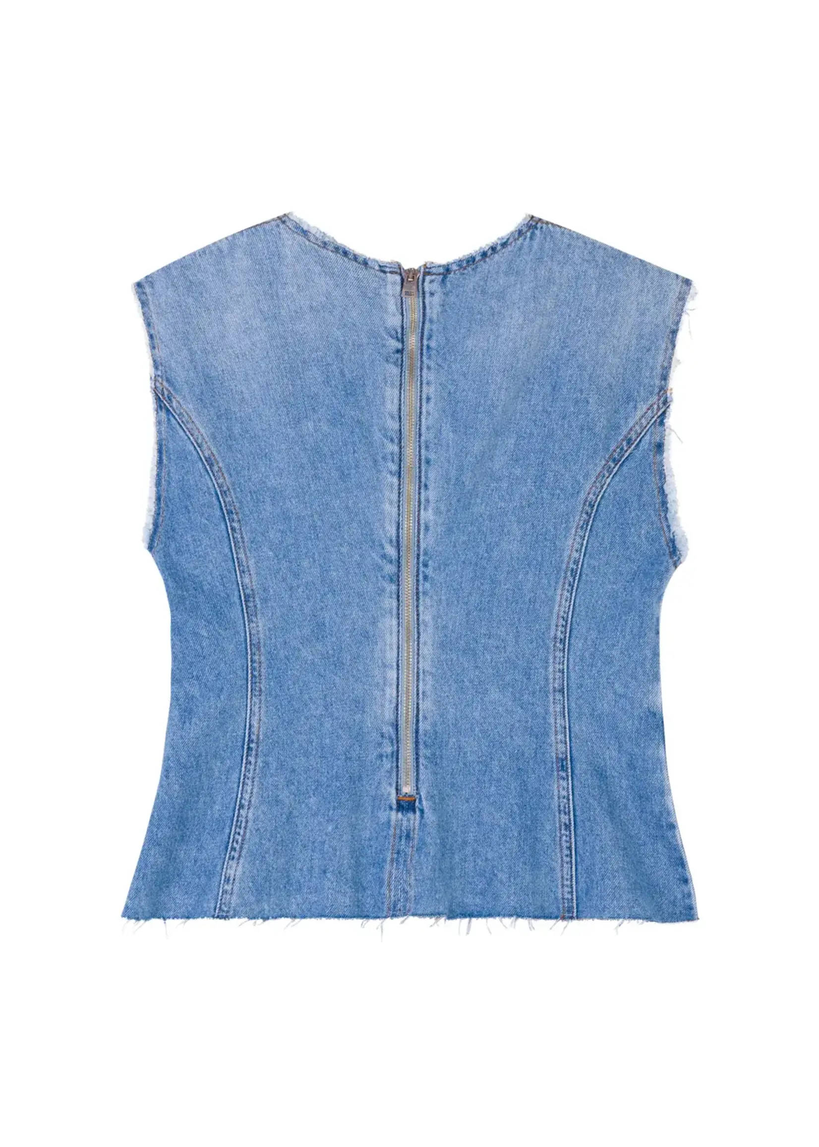 TE TE TOP LIGHT-WASH DENIM