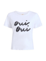 CINQ CINQ BLUSA FRINGE OUI OUI BLANCA