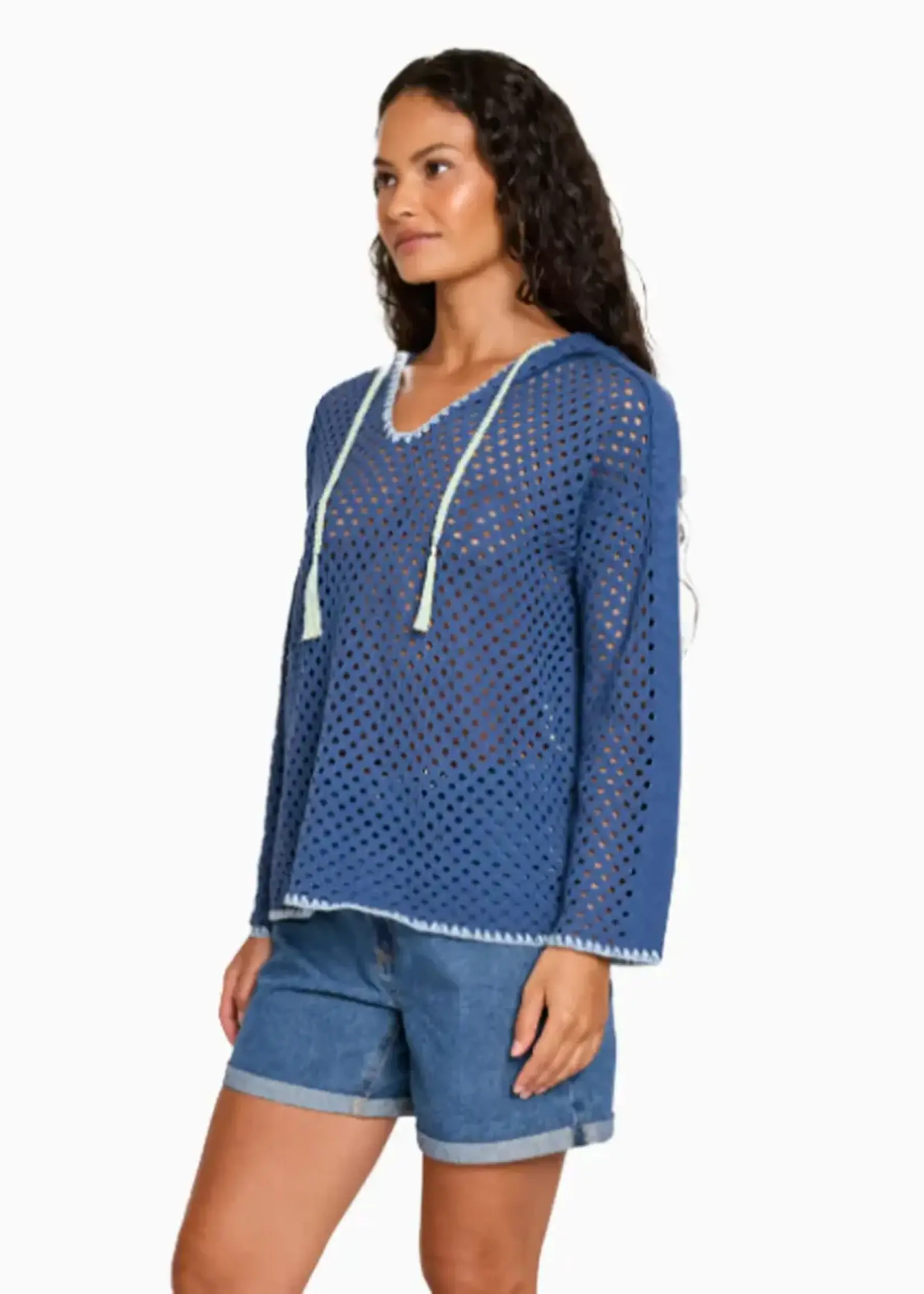 BRO BRO SWEATER V HOODIE DENIM