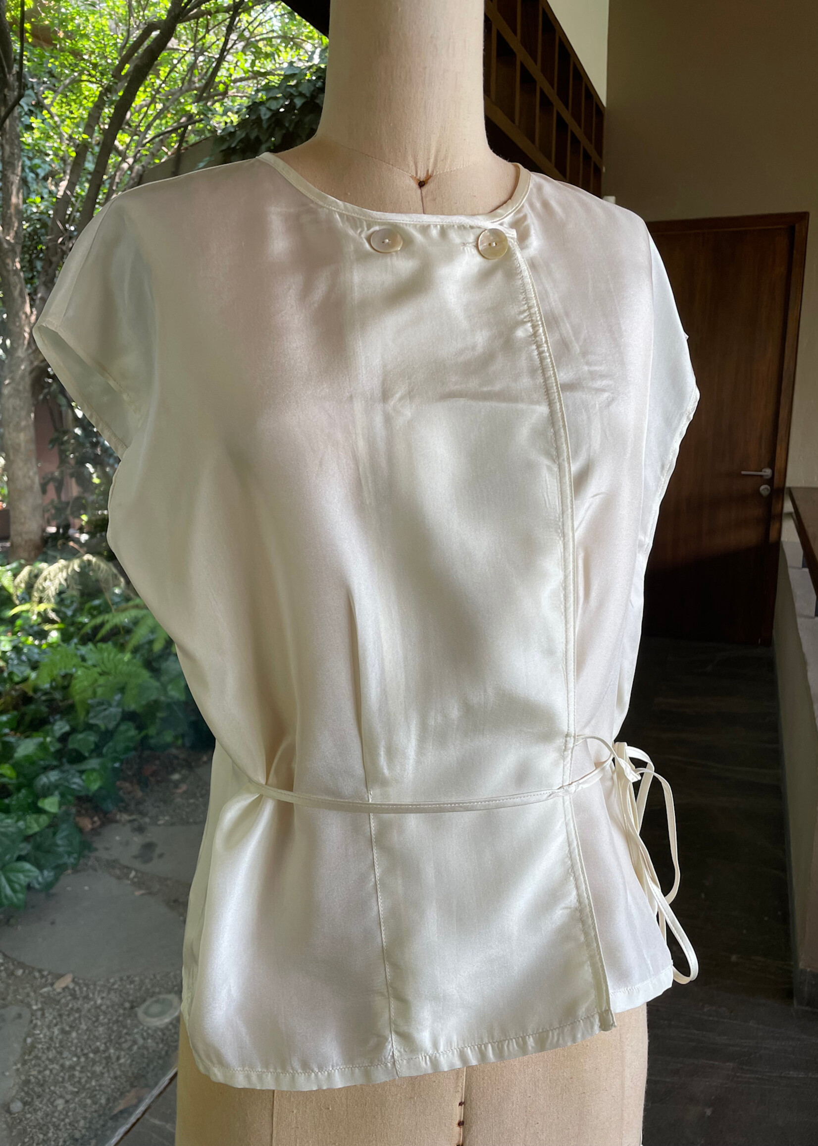 FOR FOR BLUSA CRUZADA BLANCA