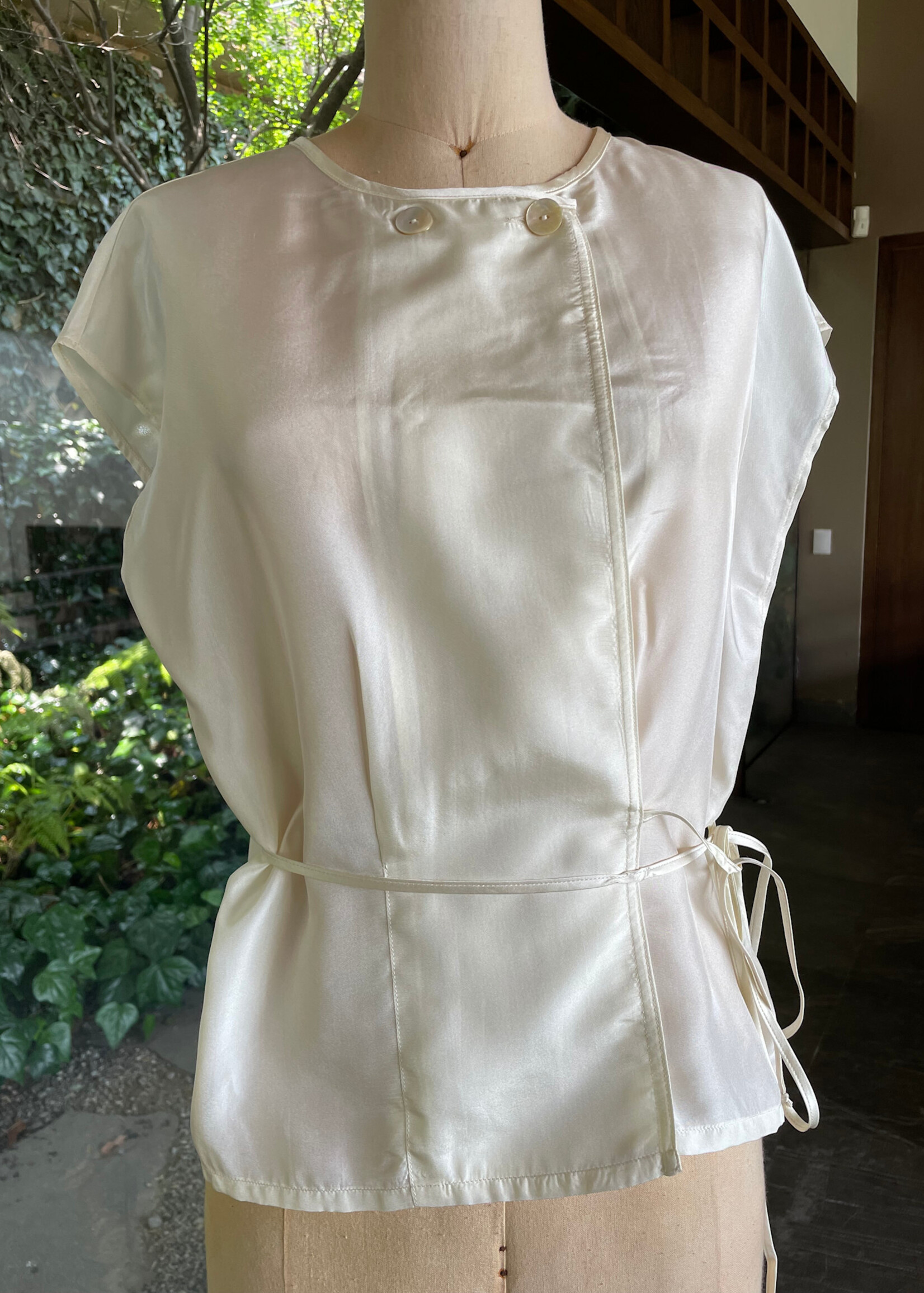 FOR FOR BLUSA CRUZADA BLANCA