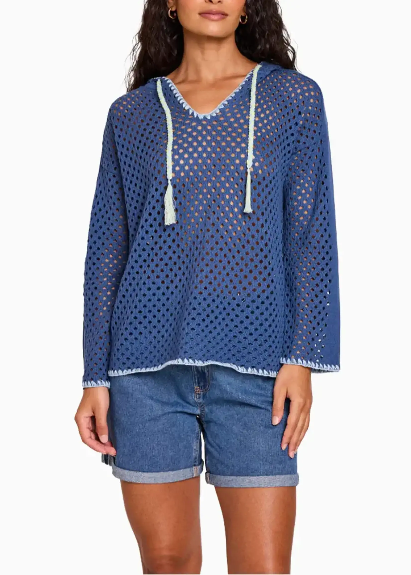 BRO BRO SWEATER V HOODIE DENIM