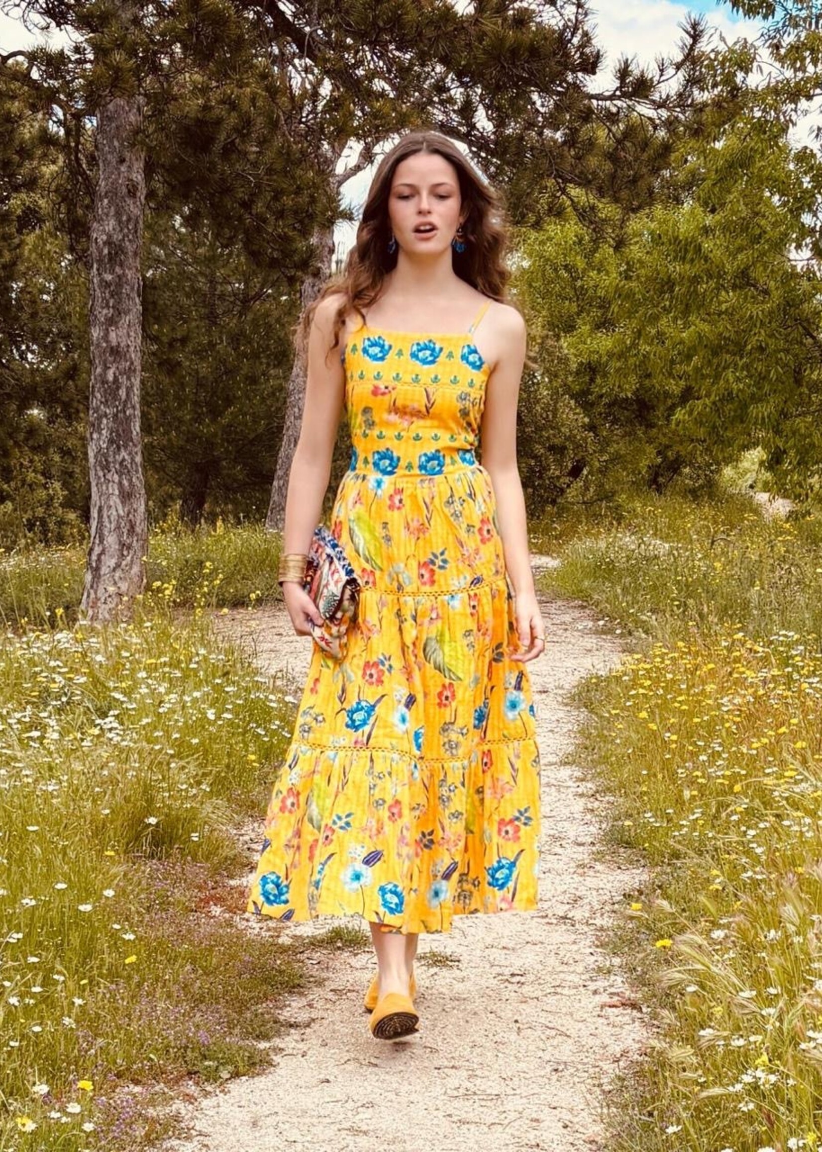 CAS CAS VESTIDO AMARILLO FLORAL