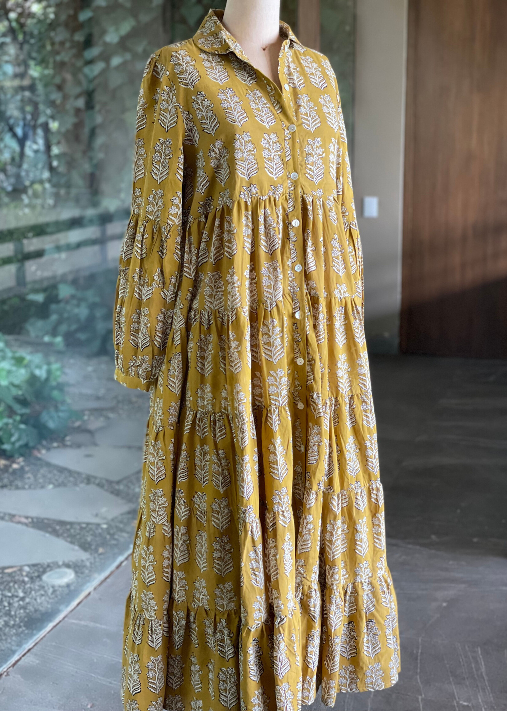CAS CAS VESTIDO MAXI AMARILLO