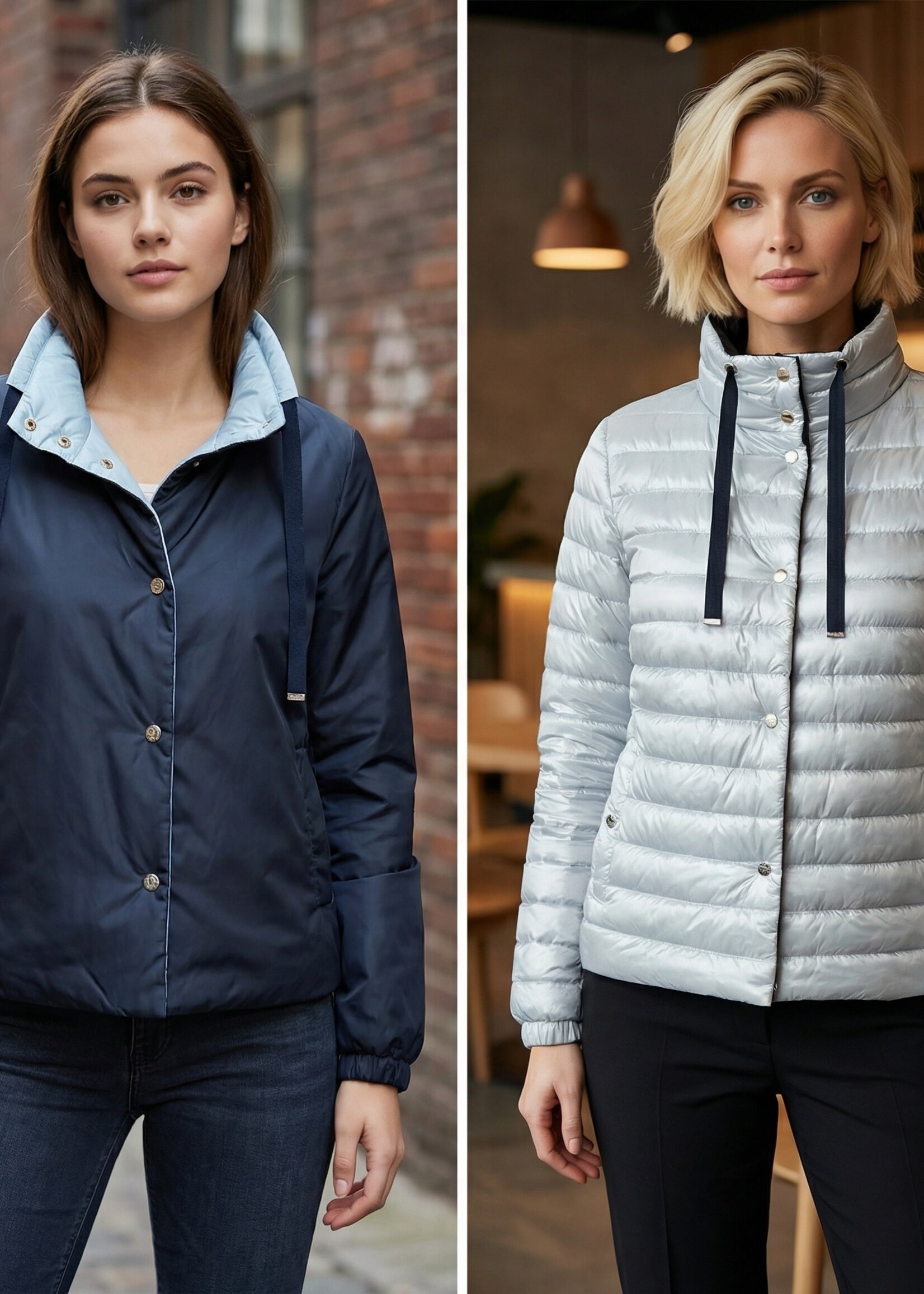 HER HER CHAMARRA TAFFETA REV DBLUE