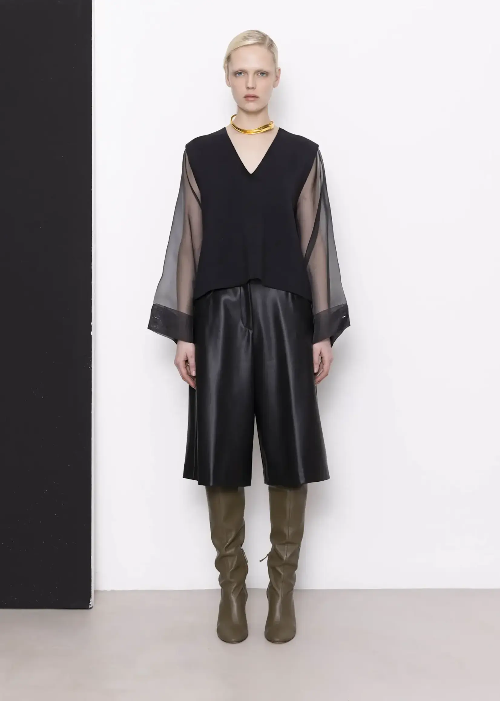 NUD NUD BLUSA W/ORGANZA