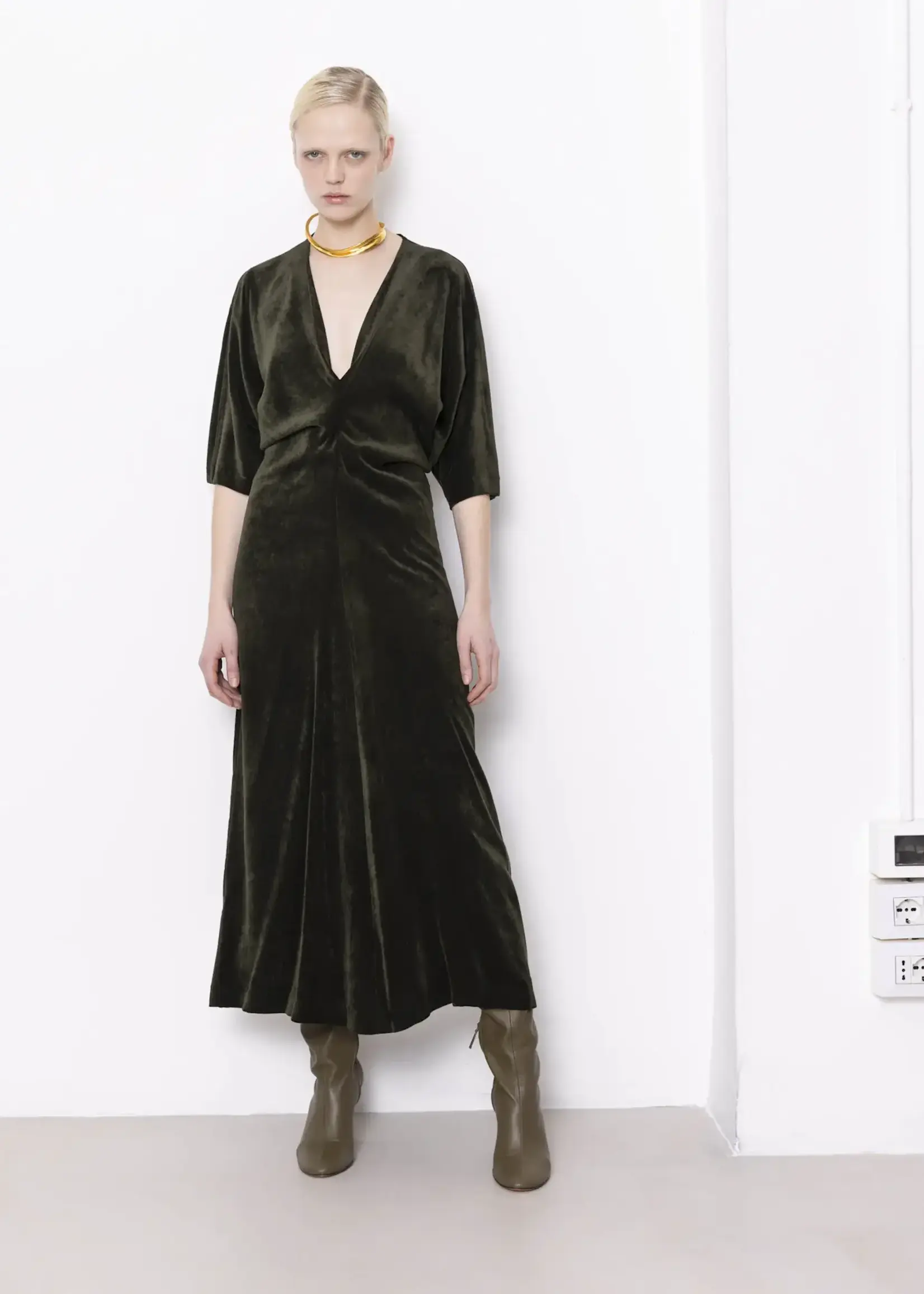 NUD NUD VESTIDO VNECK VELVET