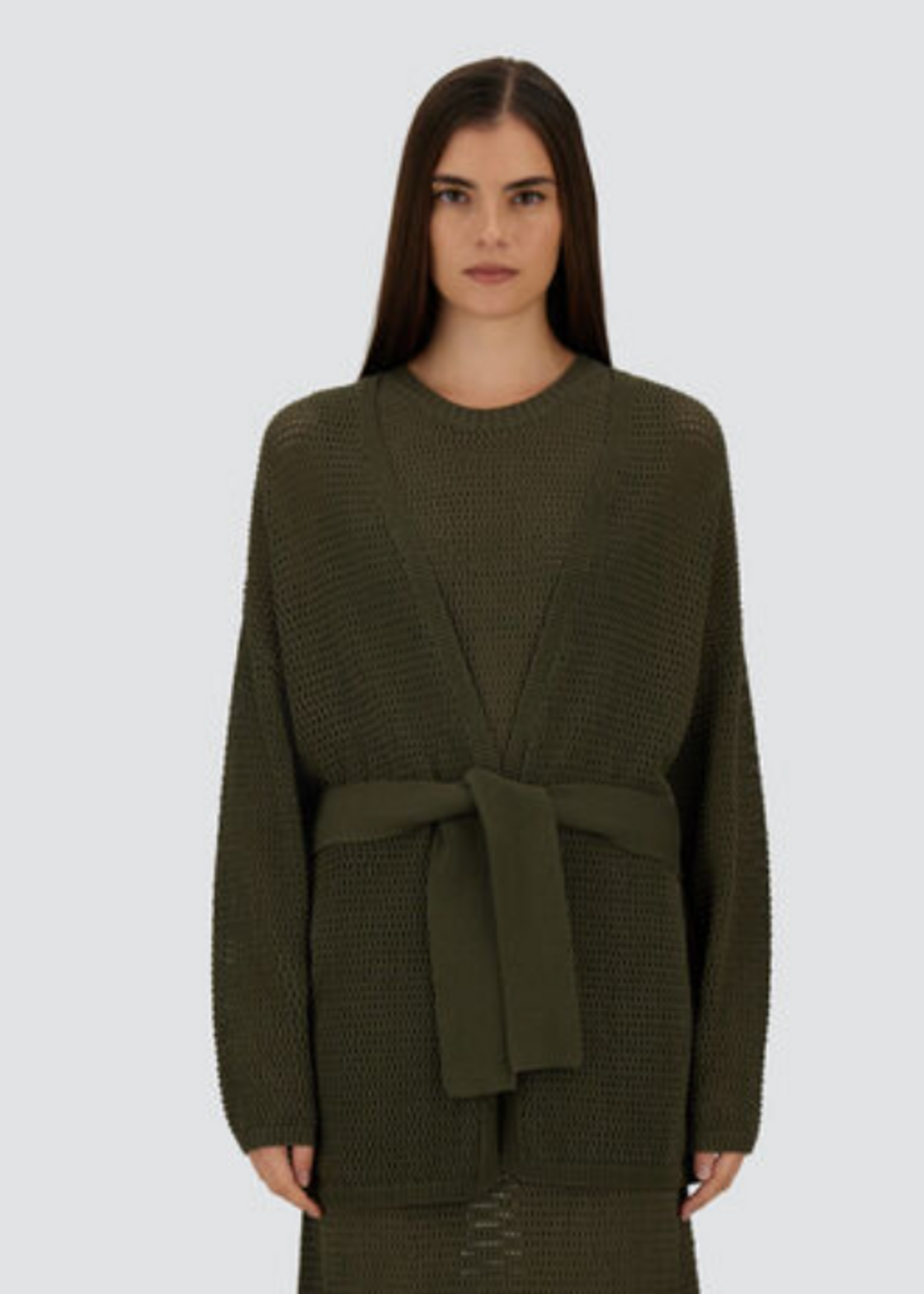 HER HER SWEATER CARDI OPENWORK