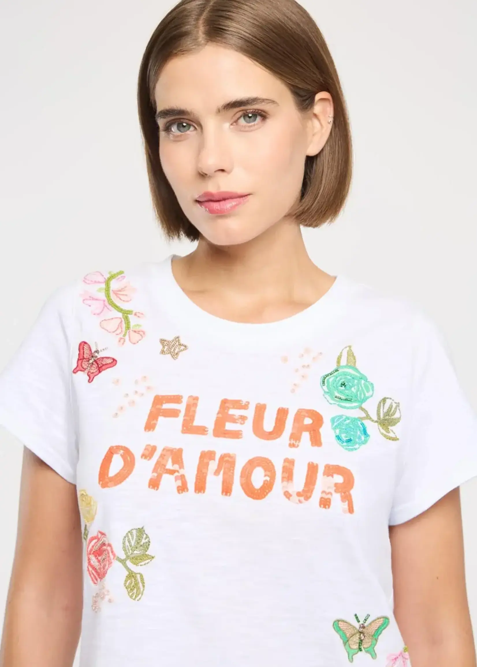 CINQ CINQ T-SHIRT ANGELI FLEUR