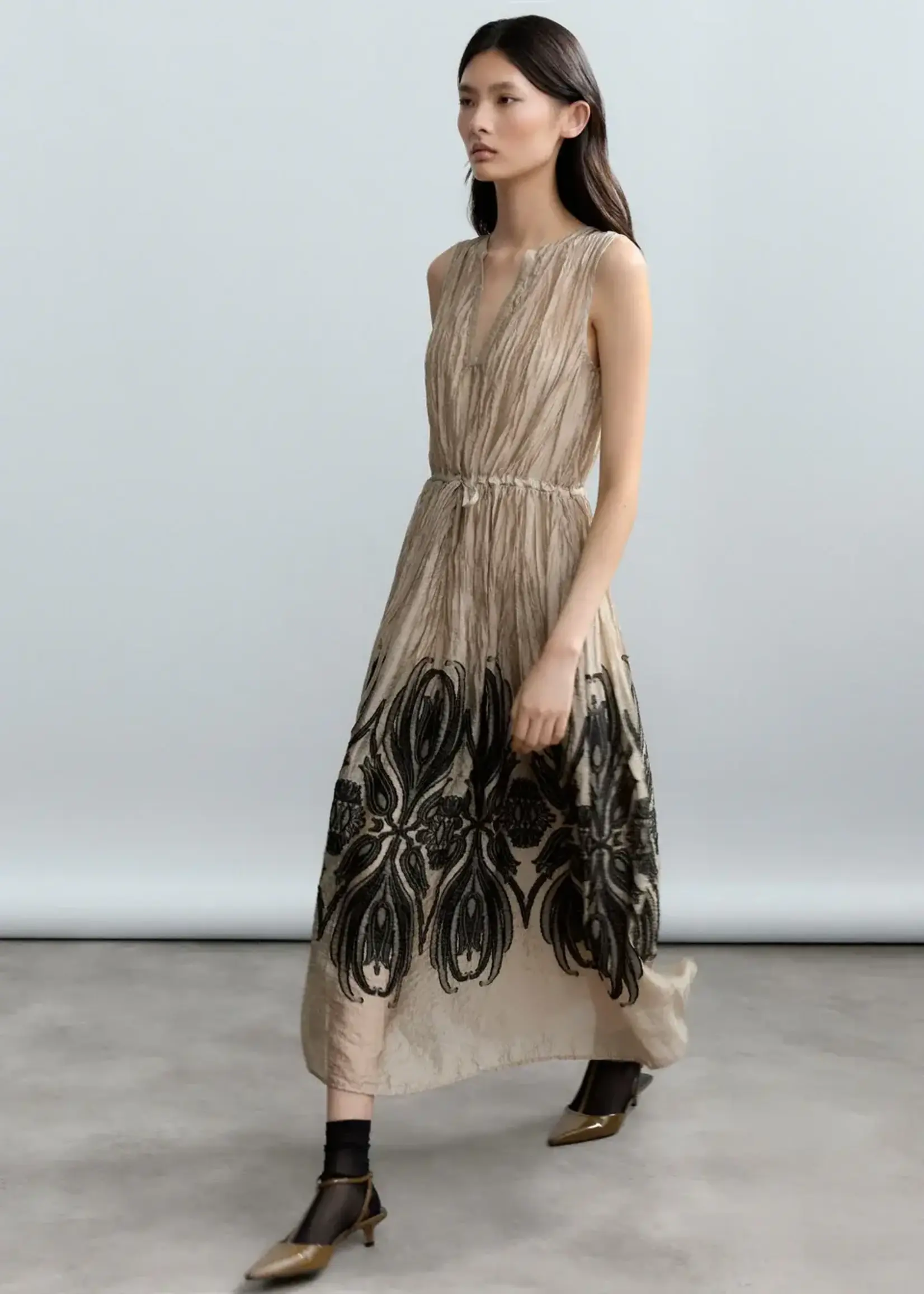 PSO PSO VESTIDO WITH BAROQUE DAMASK