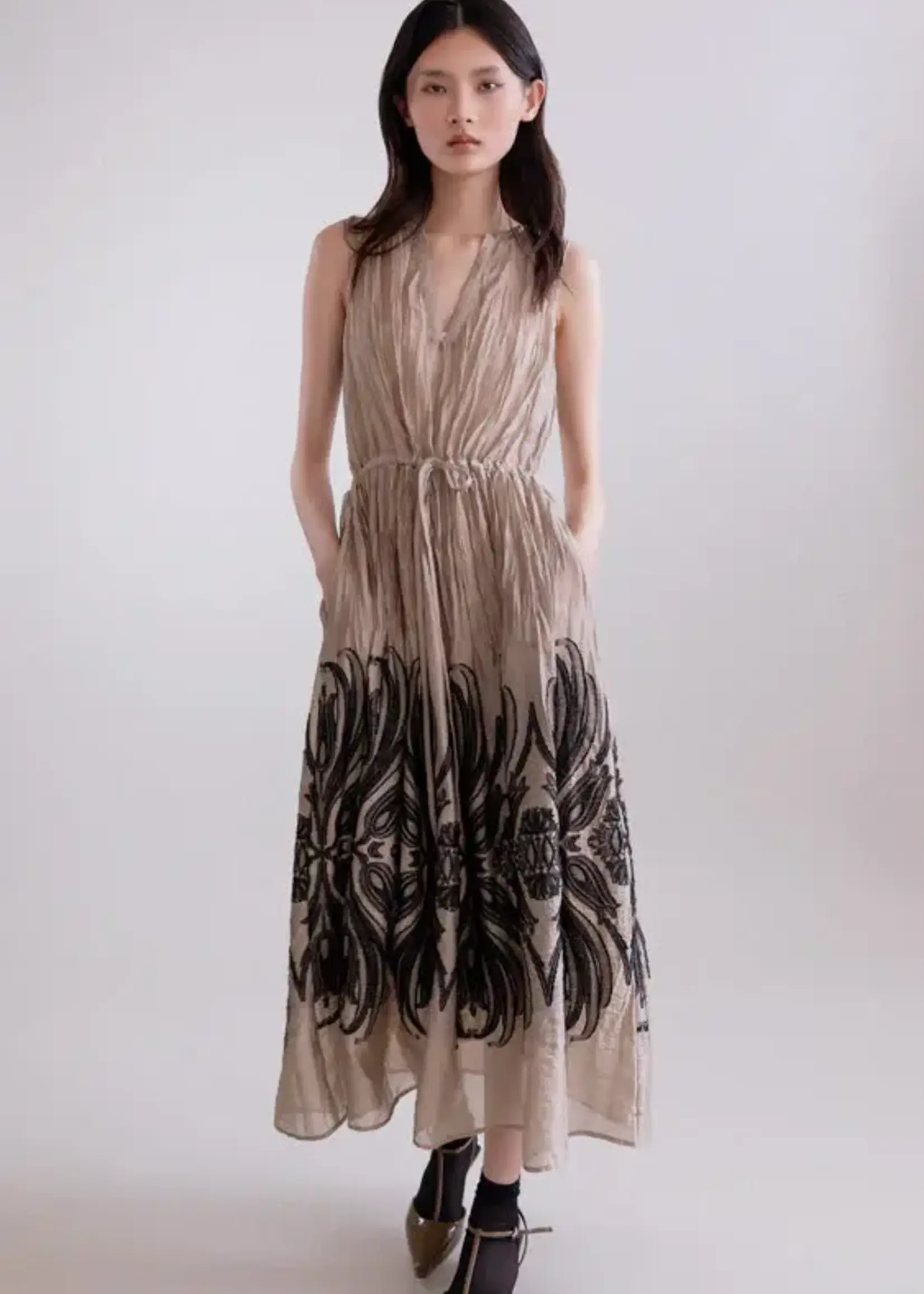 PSO PSO VESTIDO WITH BAROQUE DAMASK