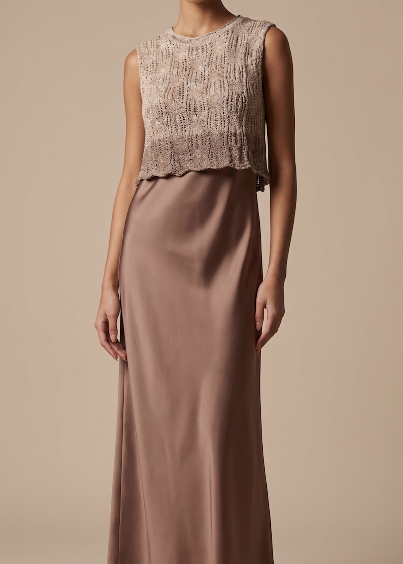 DE DE VESTIDO MOCHA LONG