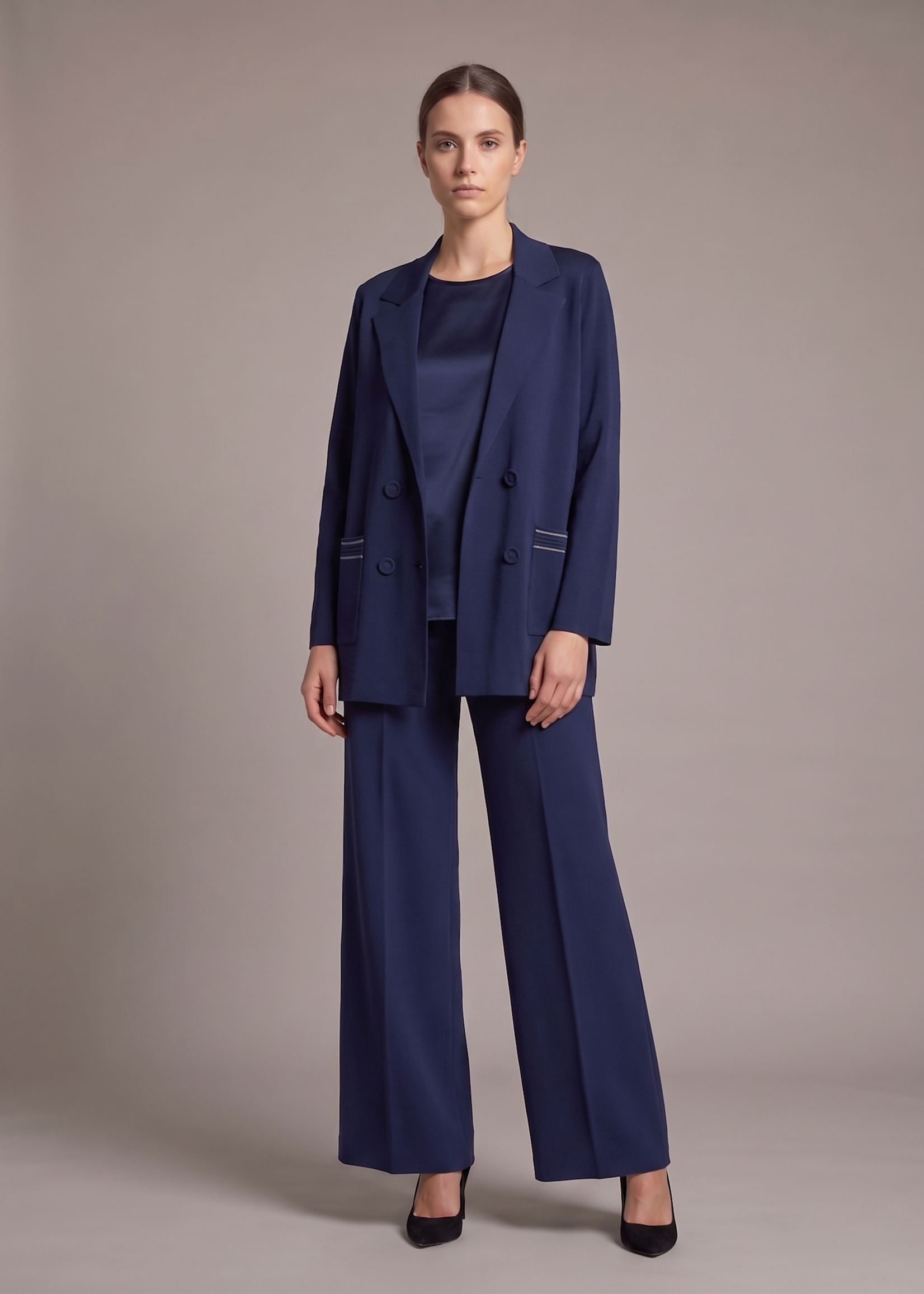 DE DE PANTALON VISCOSA BLU