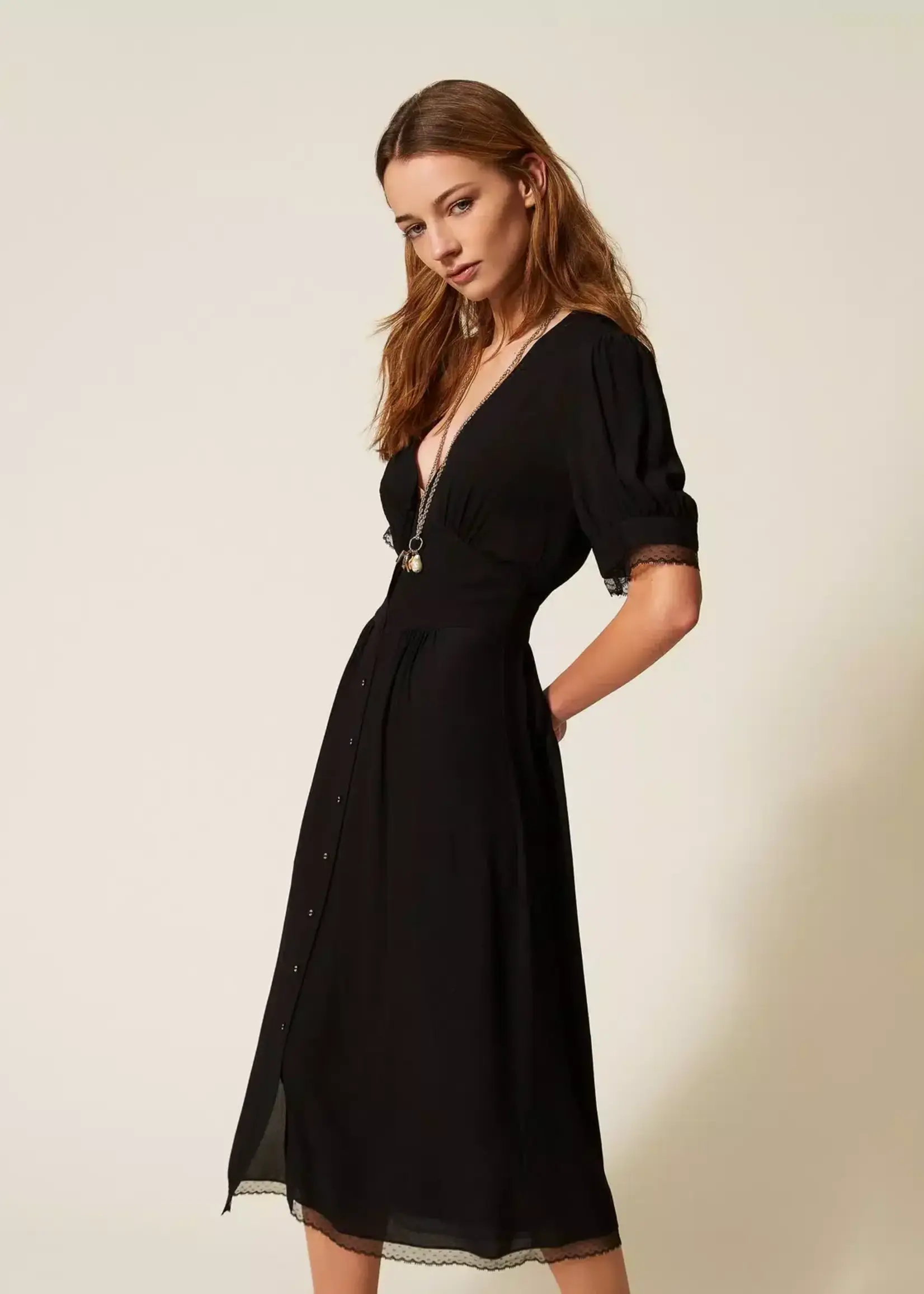 TS TS VESTIDO CREPE BLCK