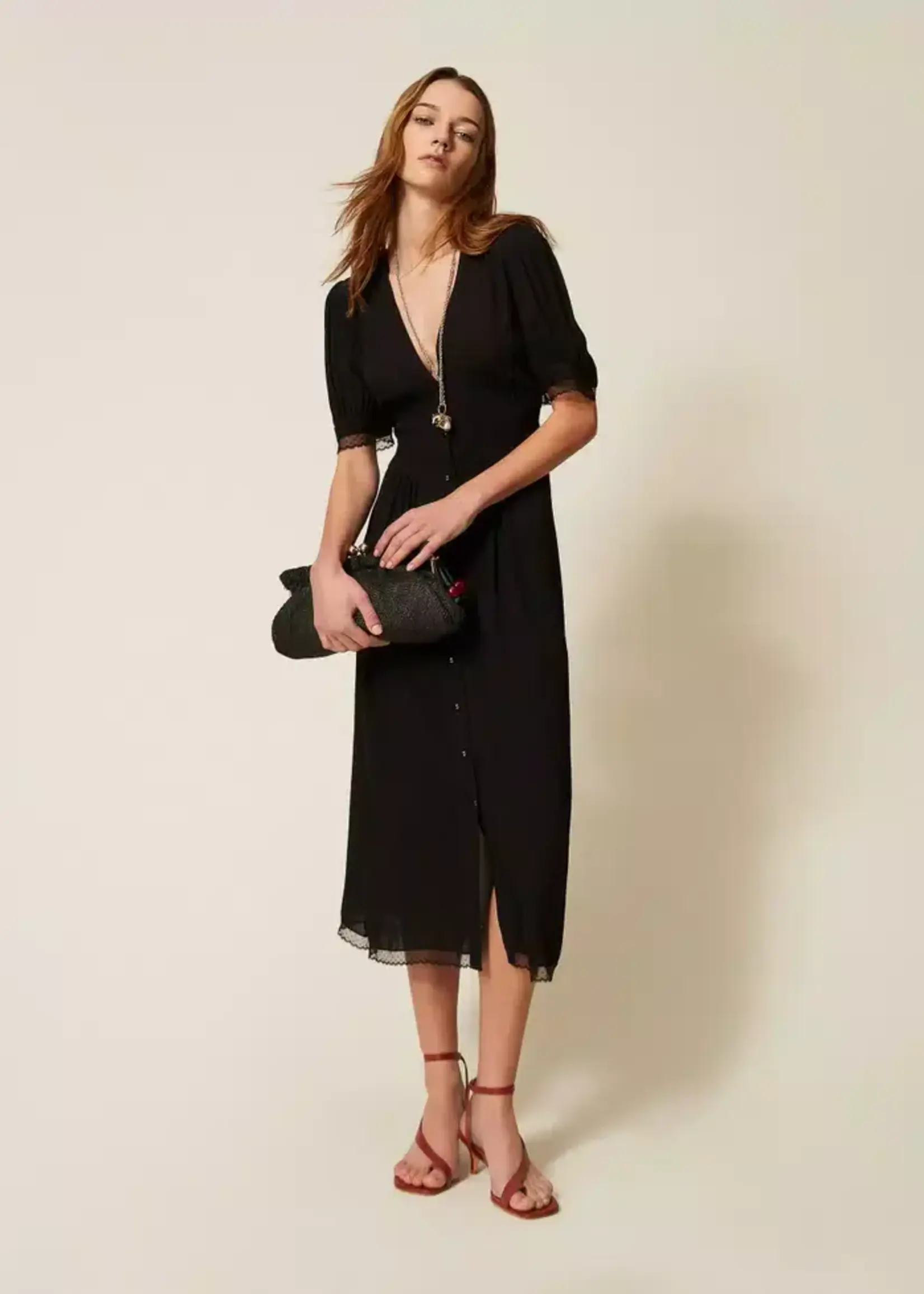 TS TS VESTIDO CREPE BLCK