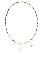 ML ML JOYERIA COLLAR GREEN RIB FLORAL