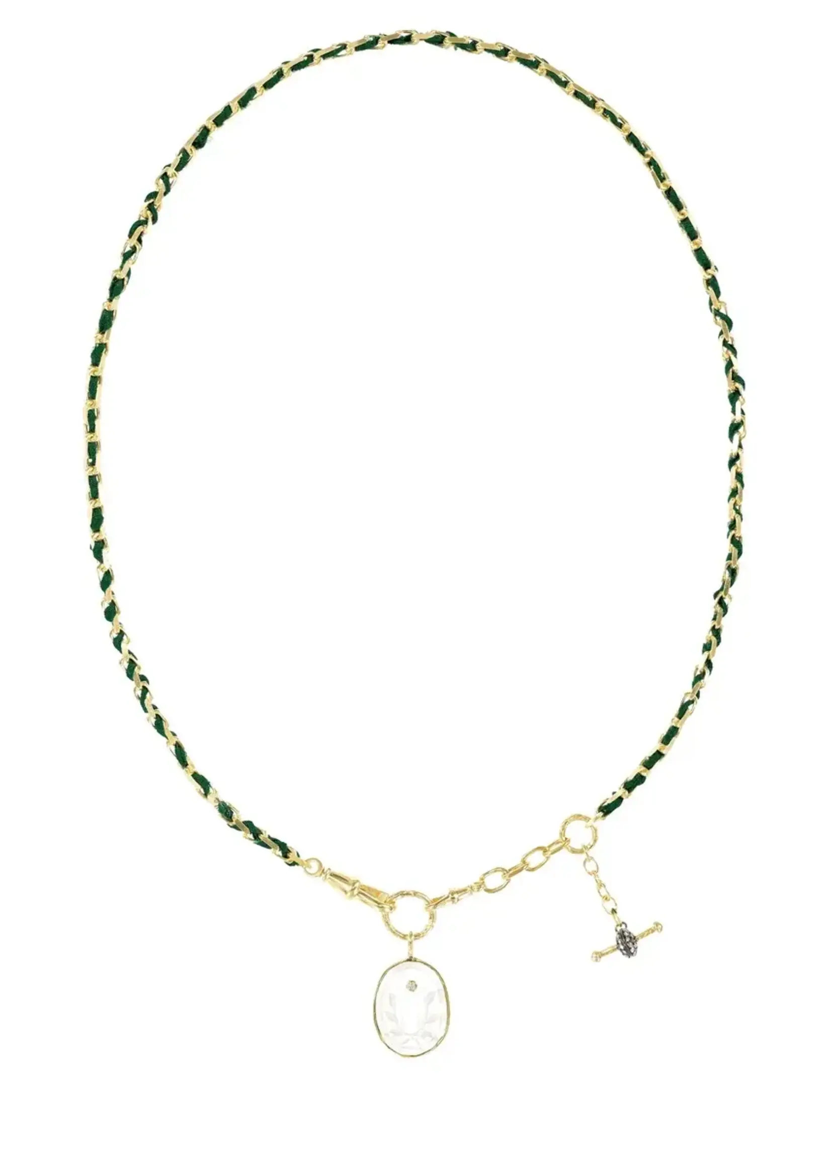 ML ML JOYERIA COLLAR GREEN RIB FLORAL