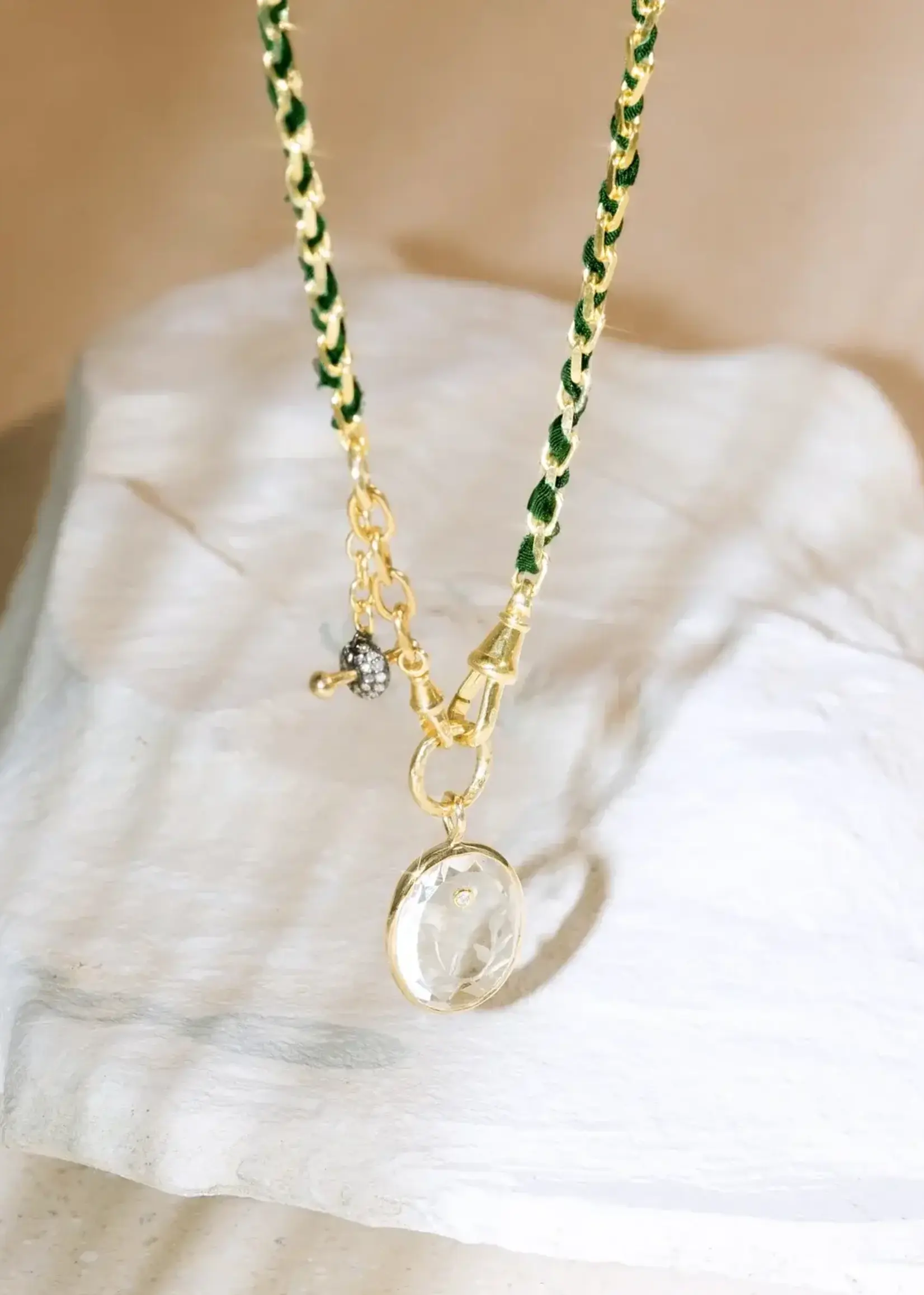 ML ML JOYERIA COLLAR GREEN RIB FLORAL