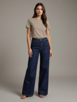 EL EL JEANS E.L. DARK DENIM WIDE LEG
