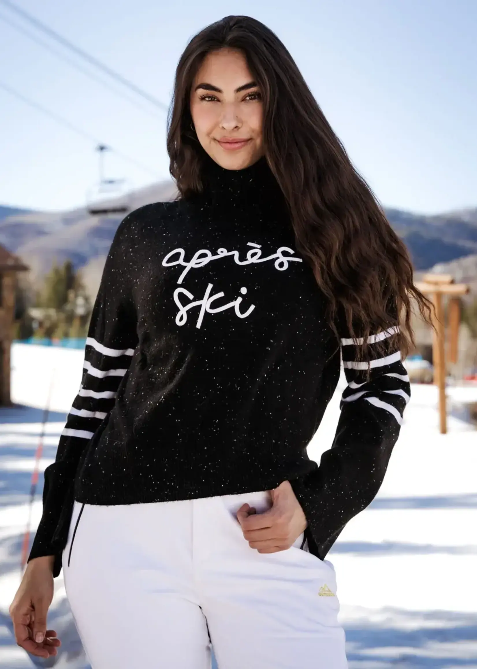 KRIM KRIM SWEATER APRES MOCK BLACK/SNOW