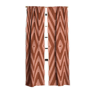 Arbaj Becky Bailey Rattan in Rust 1pc Blackout Window Curtain Panel