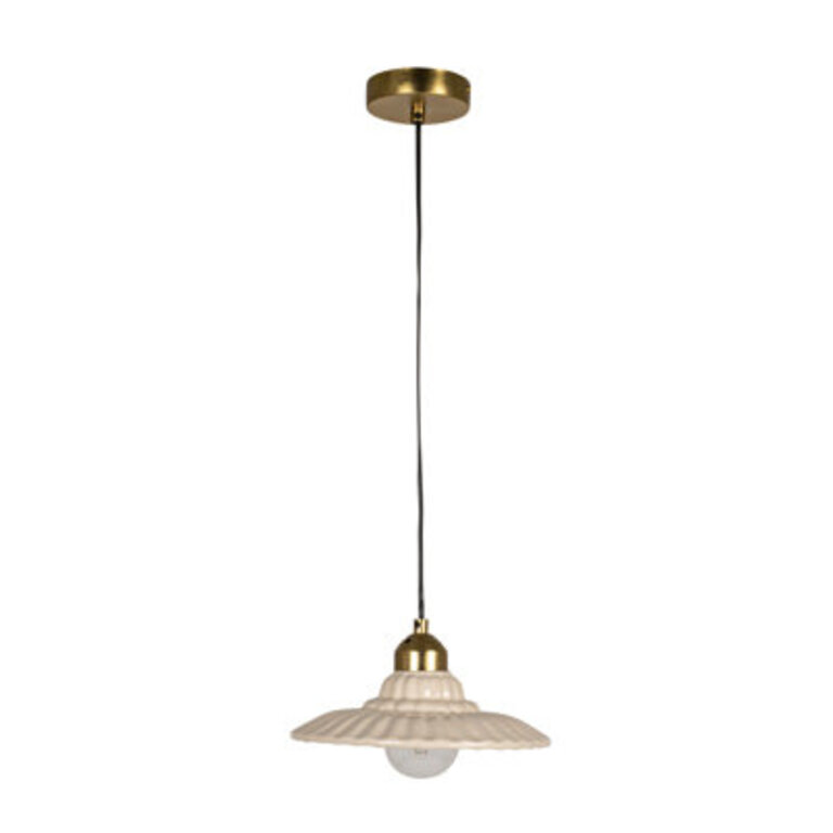 Elegant Stoneware Pleated Pendant Lamp
