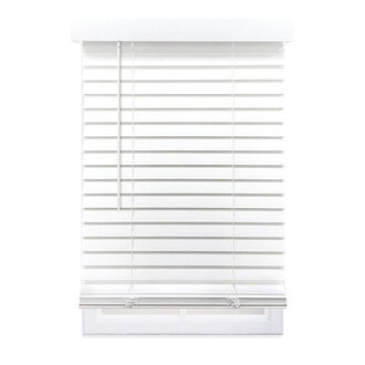 2-inch Room Darkening Slat Cordless Faux Wood HorizontalVenetian Blind in Smooth White Finish